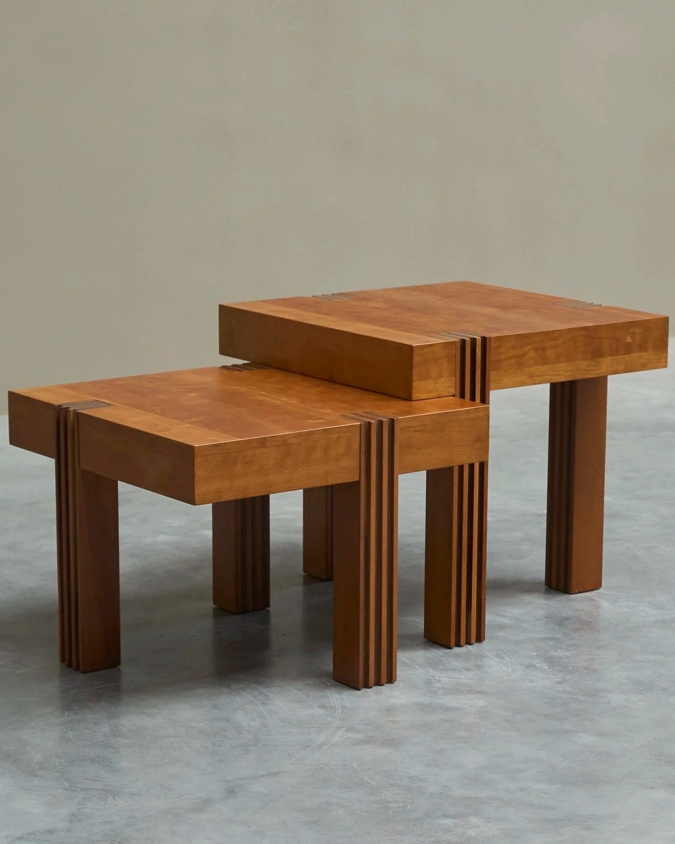 Architectural Set of Sectional Coffee or Side Tables 1980s by ORNAMENTUM | The Oblist