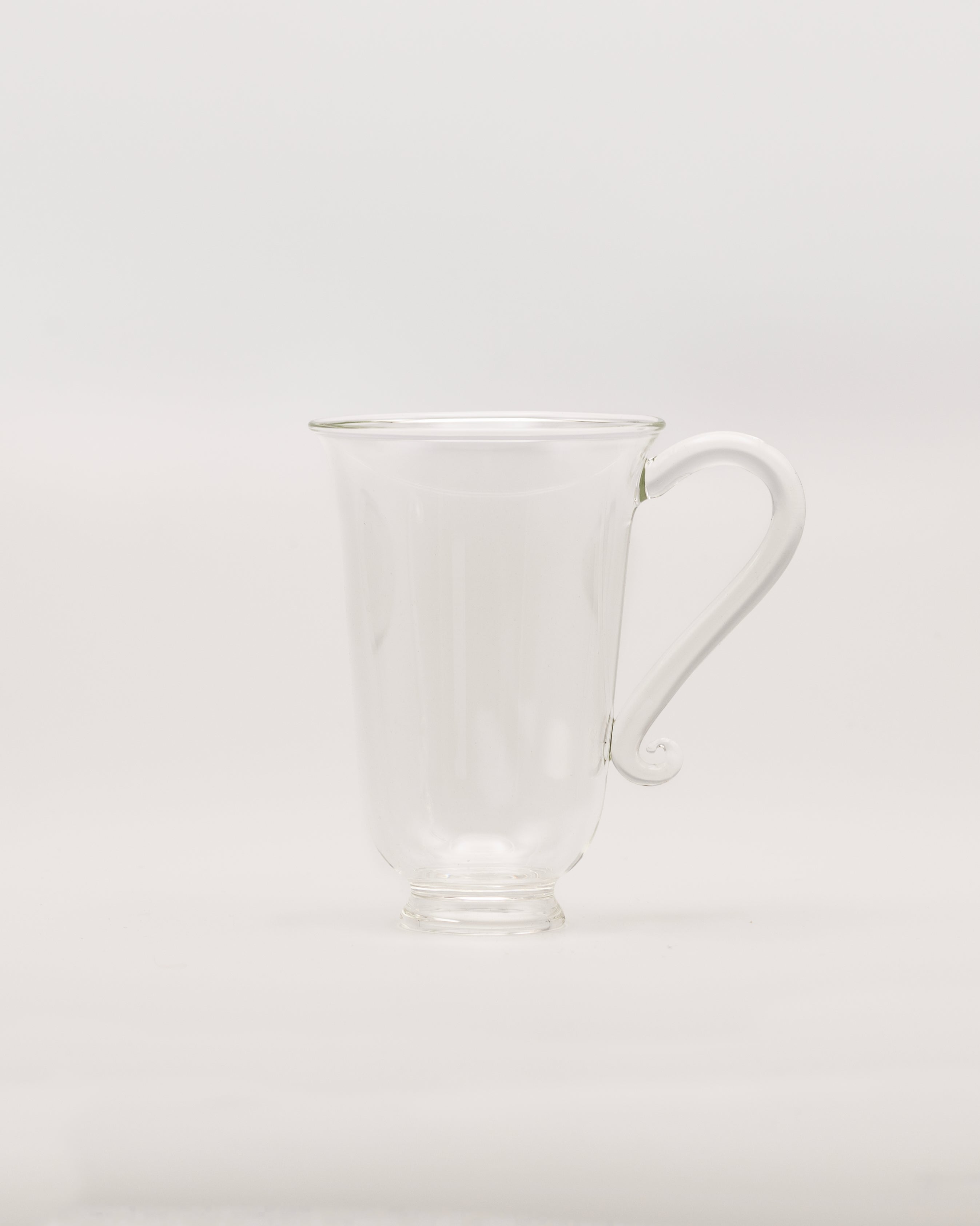 Grande Tasse Set — clear glass mug with curved handle