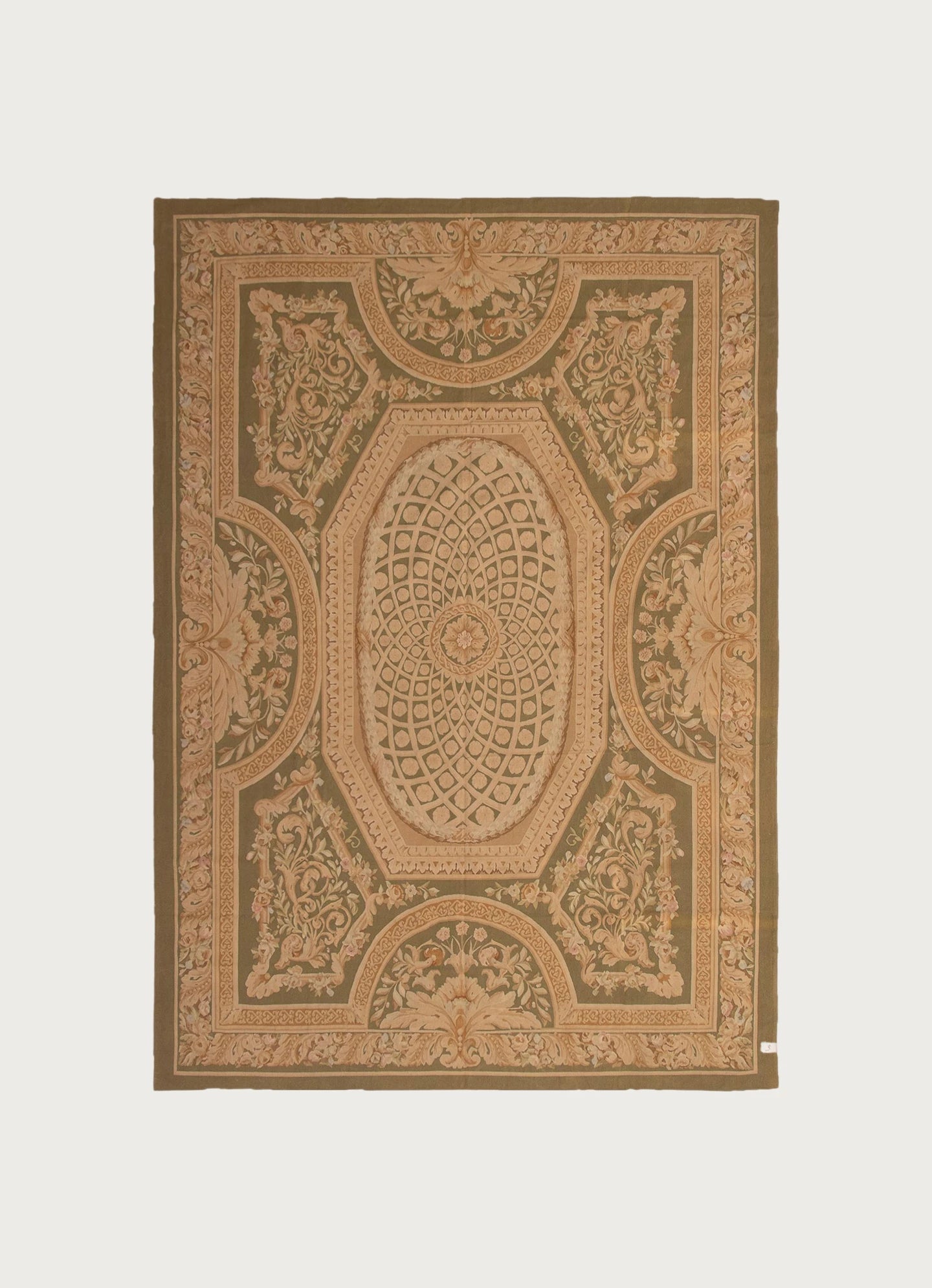 Tapestry Rug in Song 287 x 419 cm by catalog:three | The Oblist — wool, green and beige design
