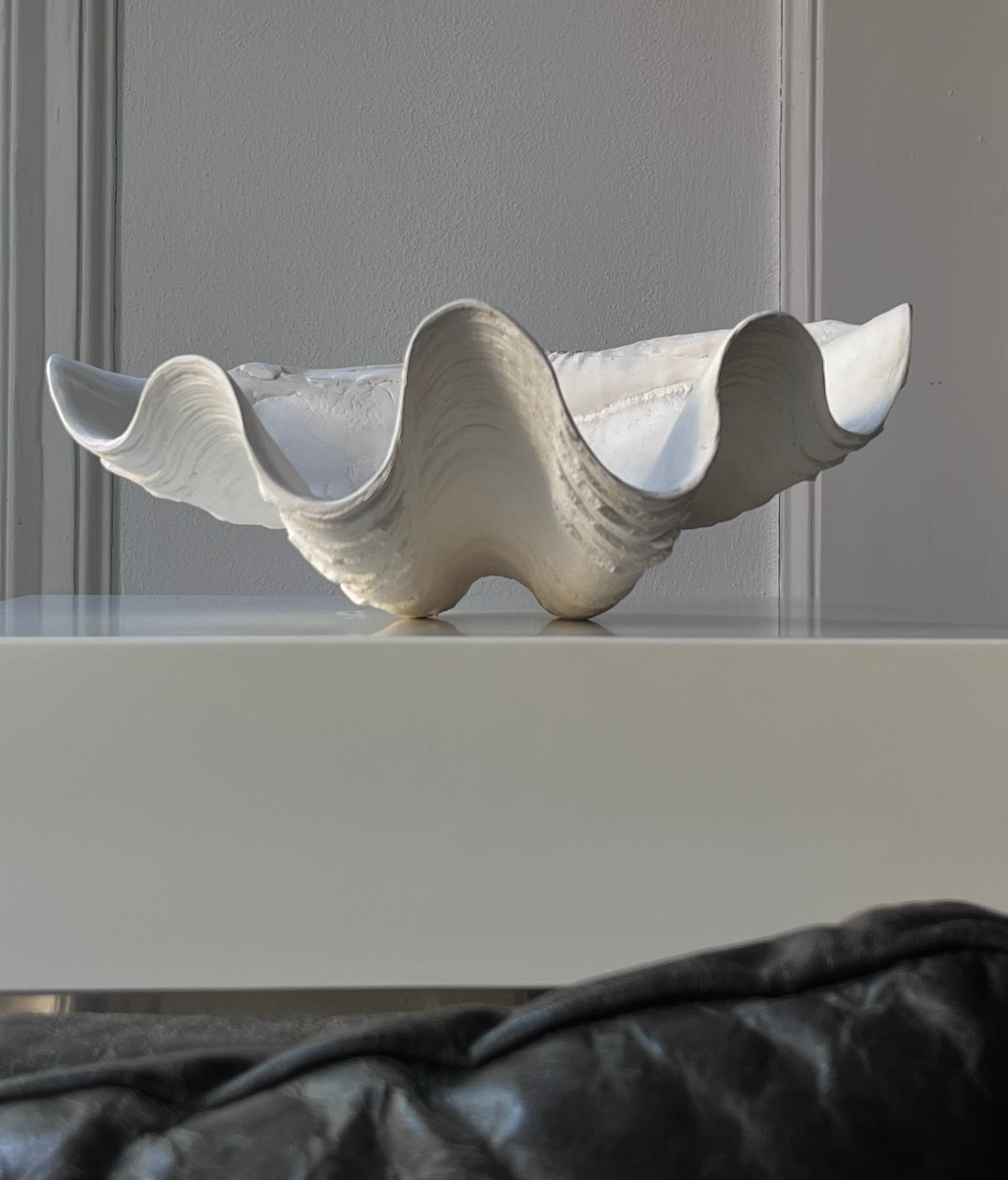 Clam Shell Bowl - Handmade Plaster Sculpture