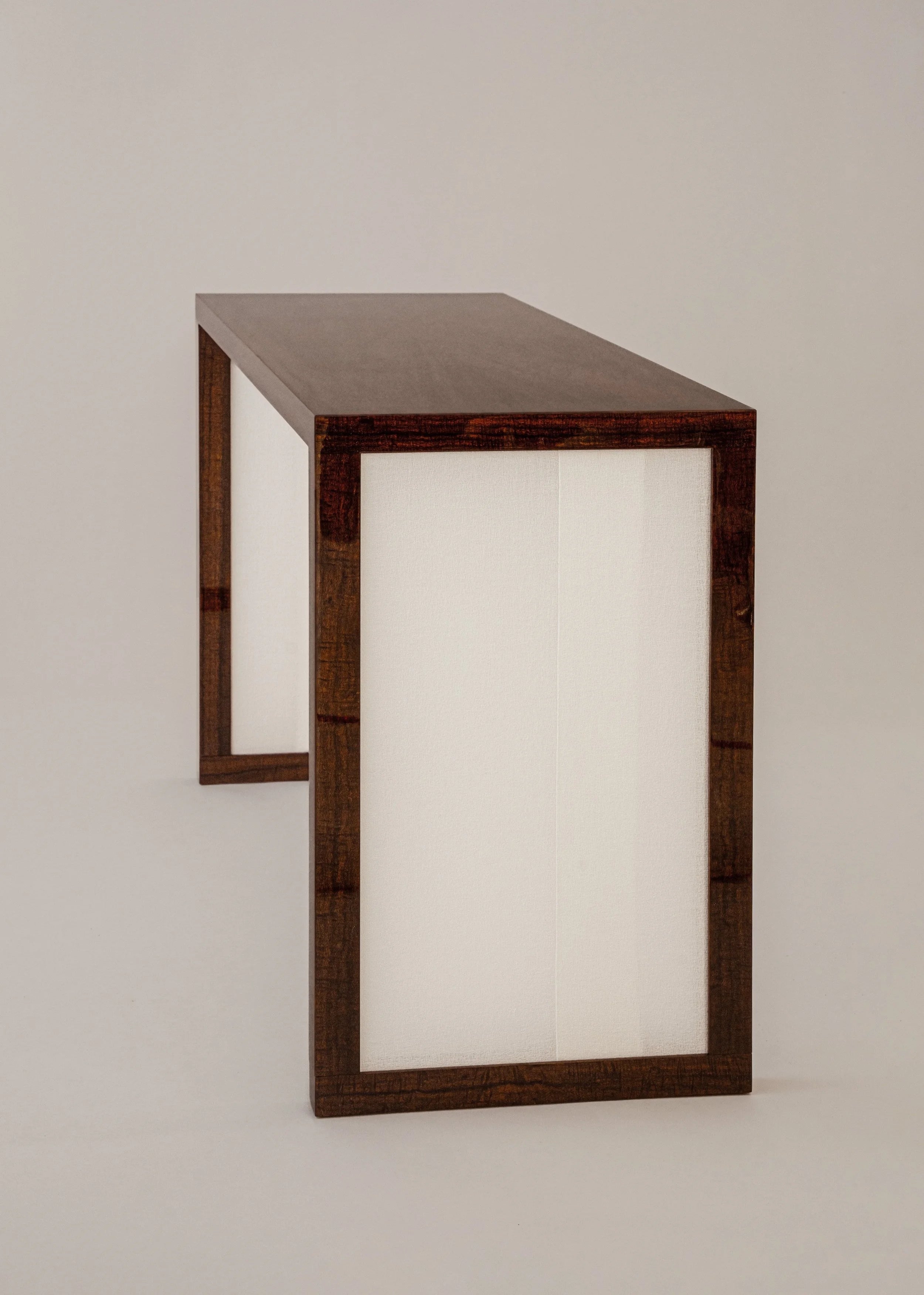 Additions Console Table Handcrafted in Wood Veneer & Virgin Wool Fabric Inserts by Atelier FM | The Oblist