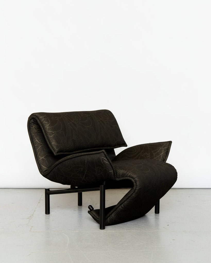 Dark green corduroy Veranda armchair by Vico Magistretti for Cassina