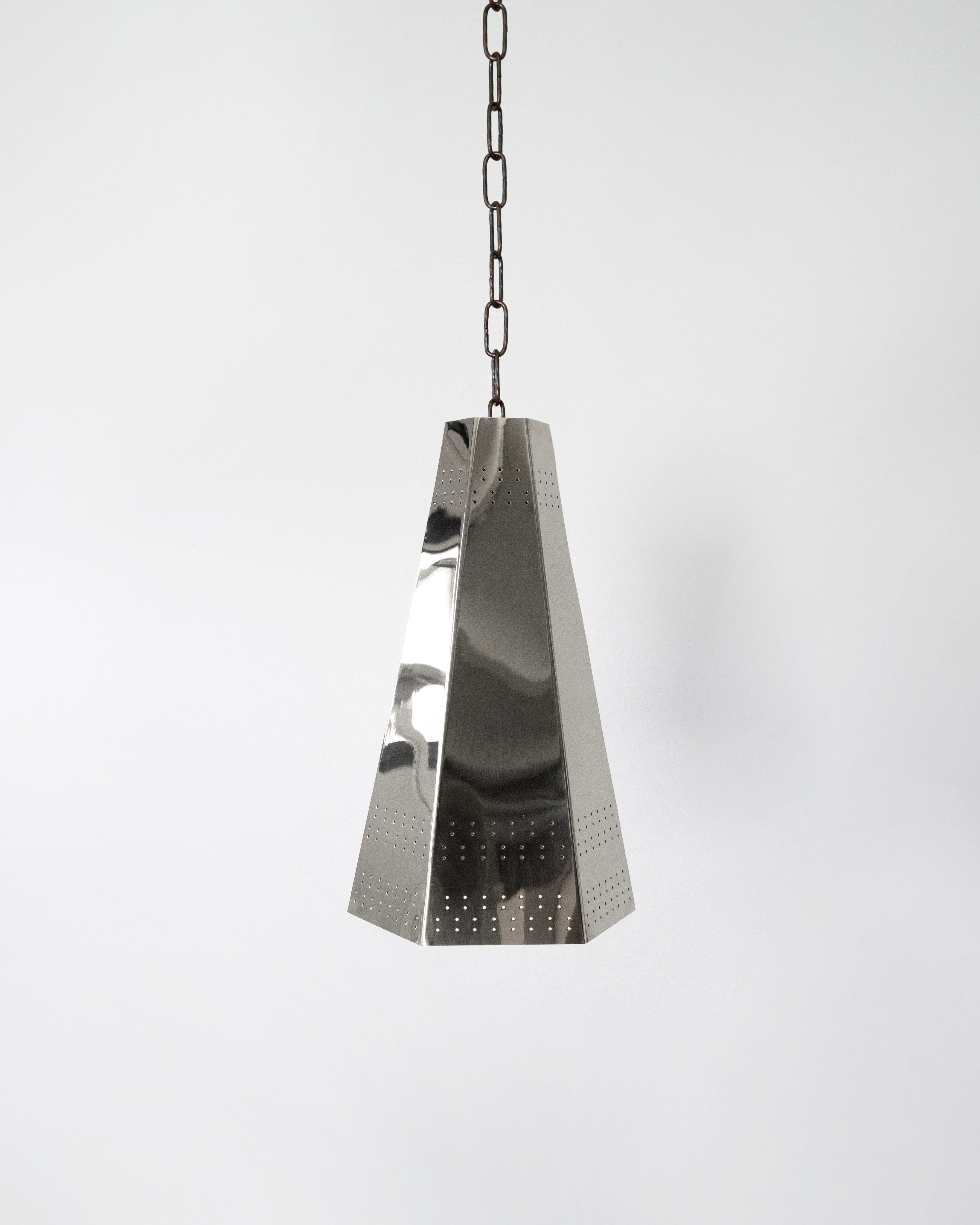 Bowie Ceiling Lamp - Polished Steel by Hein Studio | The Oblist — polished steel pendant light