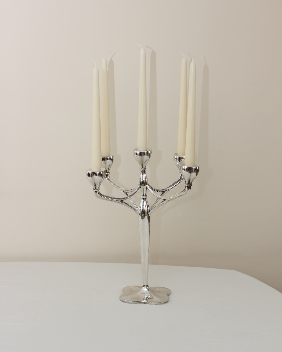 Vintage Alpaca Candleholder by Boga Avante Shop | The Oblist — polished metal finish