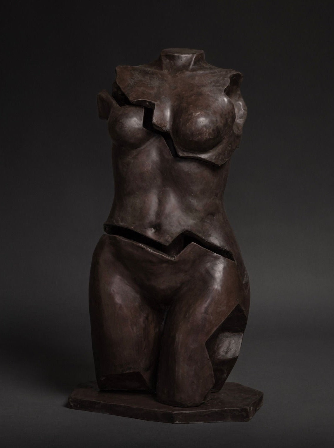 Female Figure Sculpture in Resin and Stone – Fragmentia Triad 03 by Marcela Cure | The Oblist — dark resin, contemporary desi