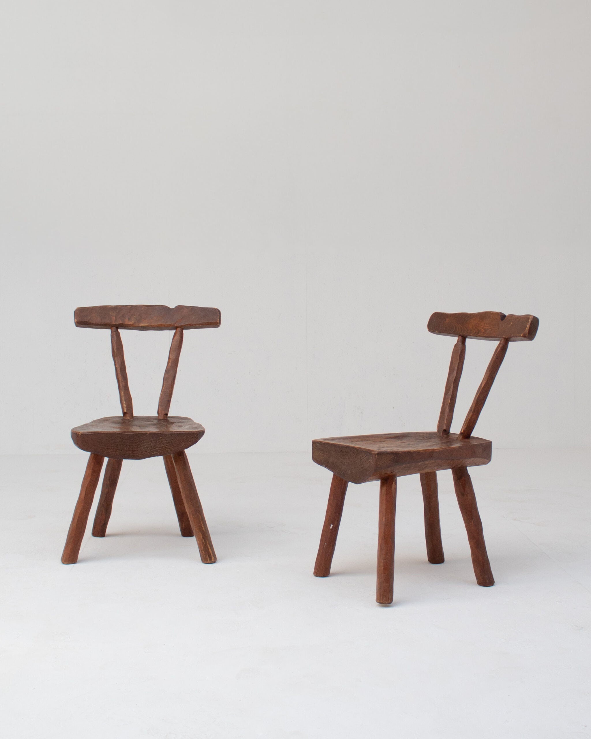 Pair of Vintage Brutalist Oak Chairs by Malata Antwerp | The Oblist