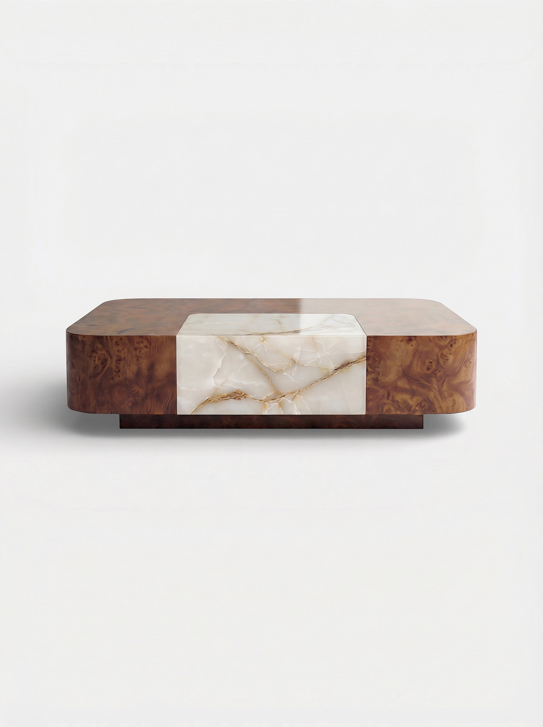 Baci Solo Burl Wood And Shell Onyx by Marbera | The Oblist — handcrafted burl wood, modern design