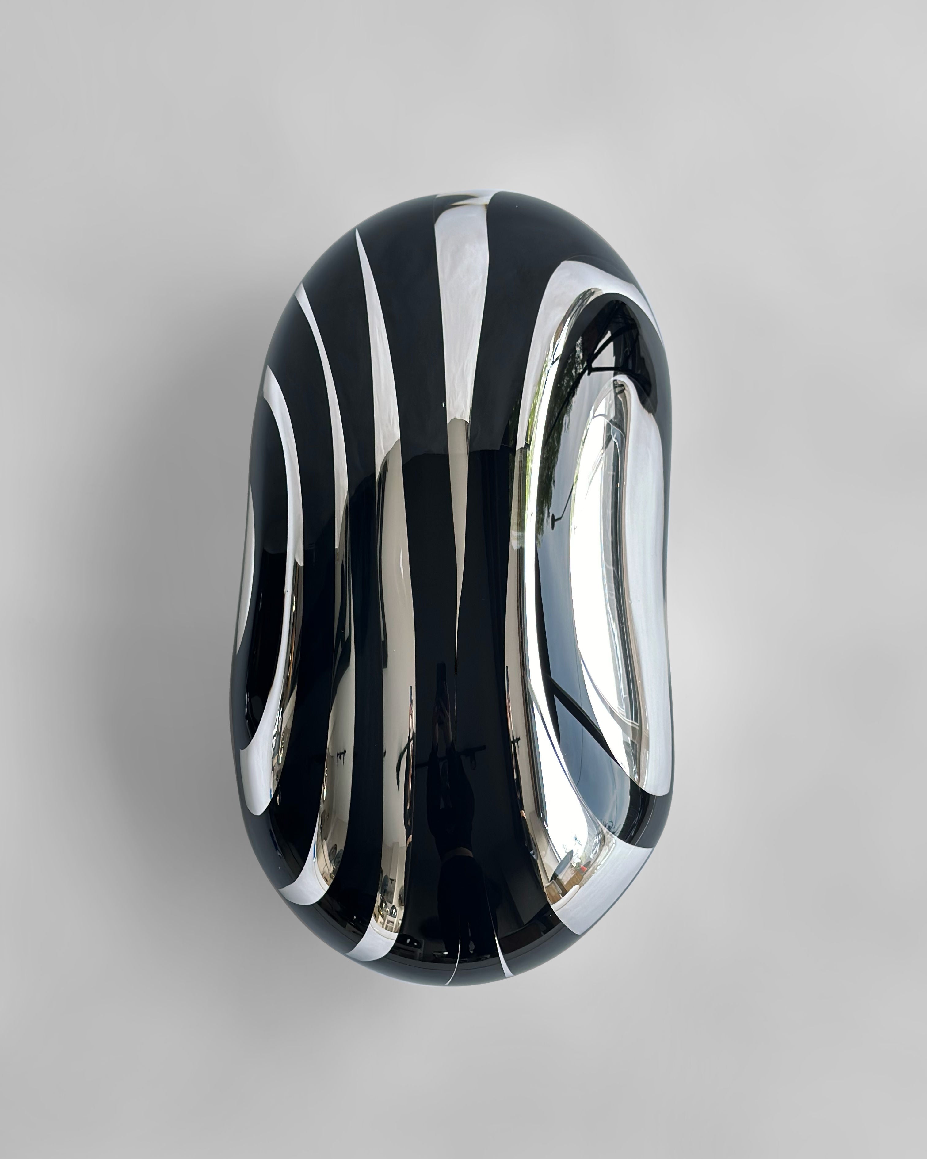 Flow Line IV by HOMA | The Oblist — black glass sculpture
