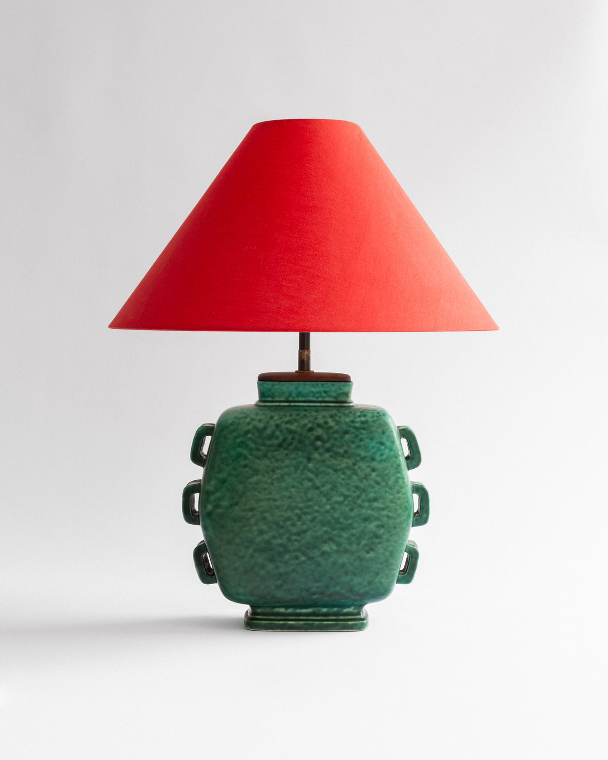 Emerald Stoneware Table Lamp by Wilhelm Kåge, Sweden, 1930s by Spigel | The Oblist
