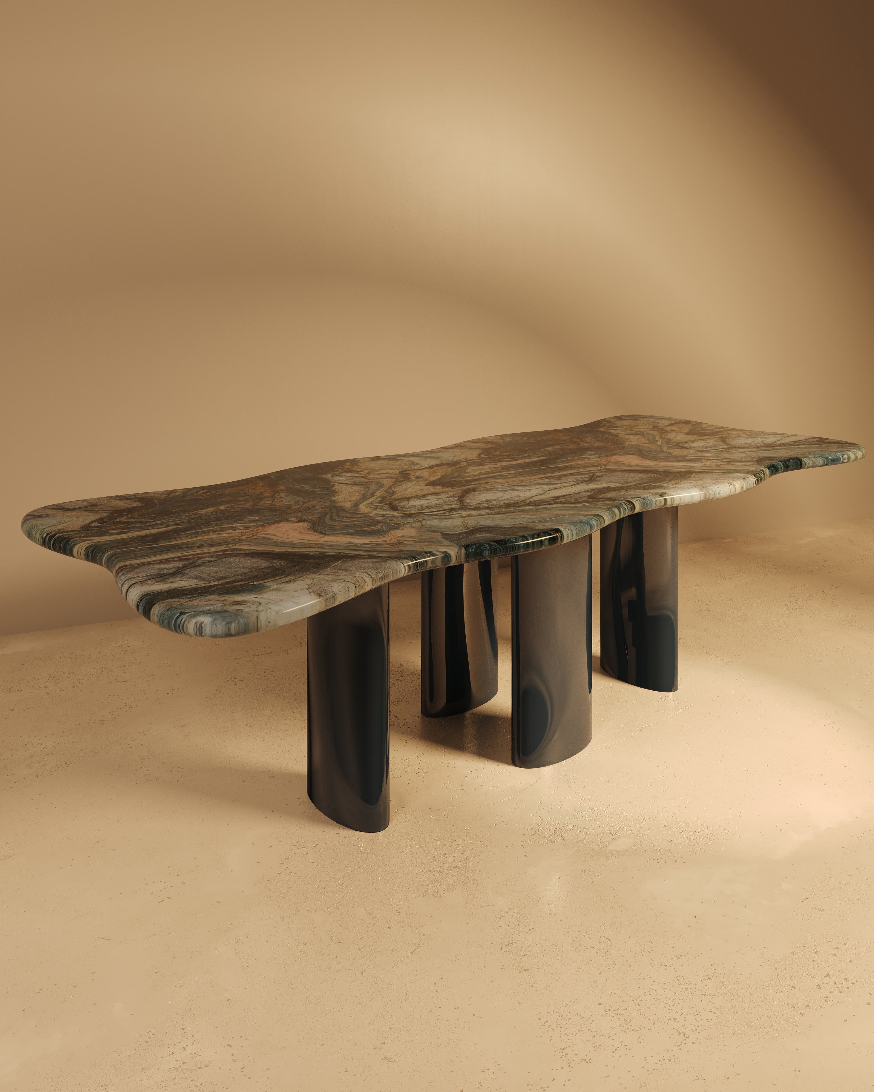 Table à manger MOJE en bois et marbre italien