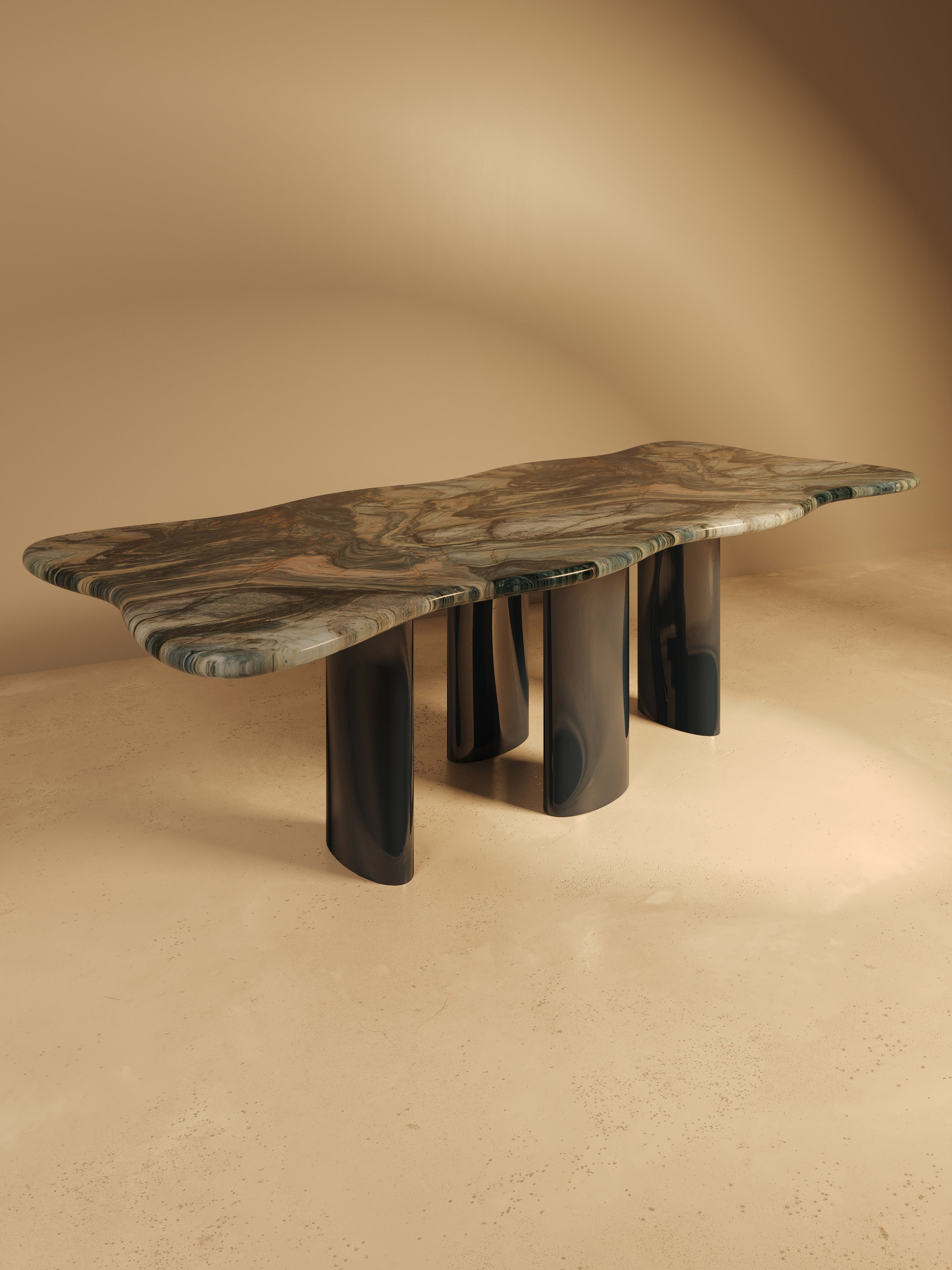 MOJÉ Blue Edition – Glossy Lacquered Base, Quartzite Blue Blend Top by VandaVee | The Oblist