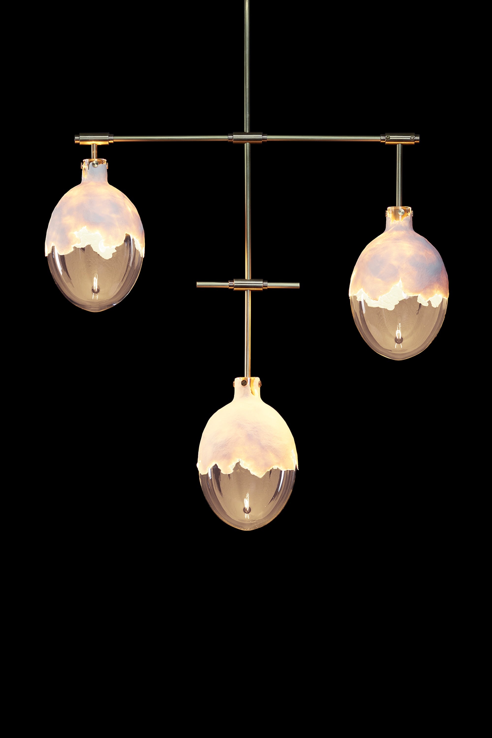 GLOW 3 CHANDELIER by KAIA | The Oblist — glass globes, modern design