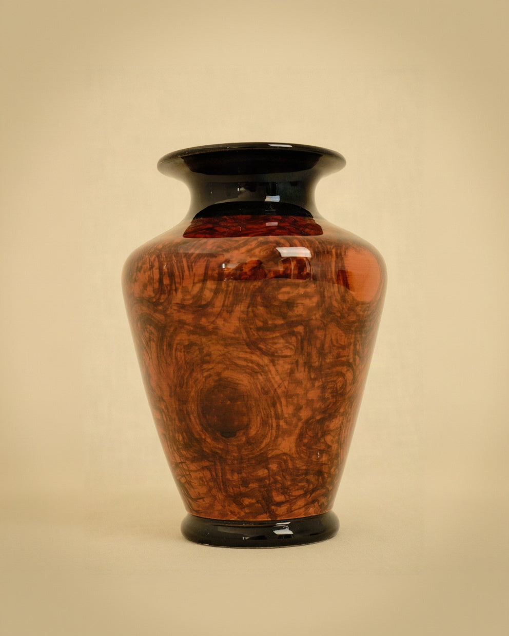 Art Deco Glass Vase with Burl Wood Pattern by Truffe Studio | The Oblist