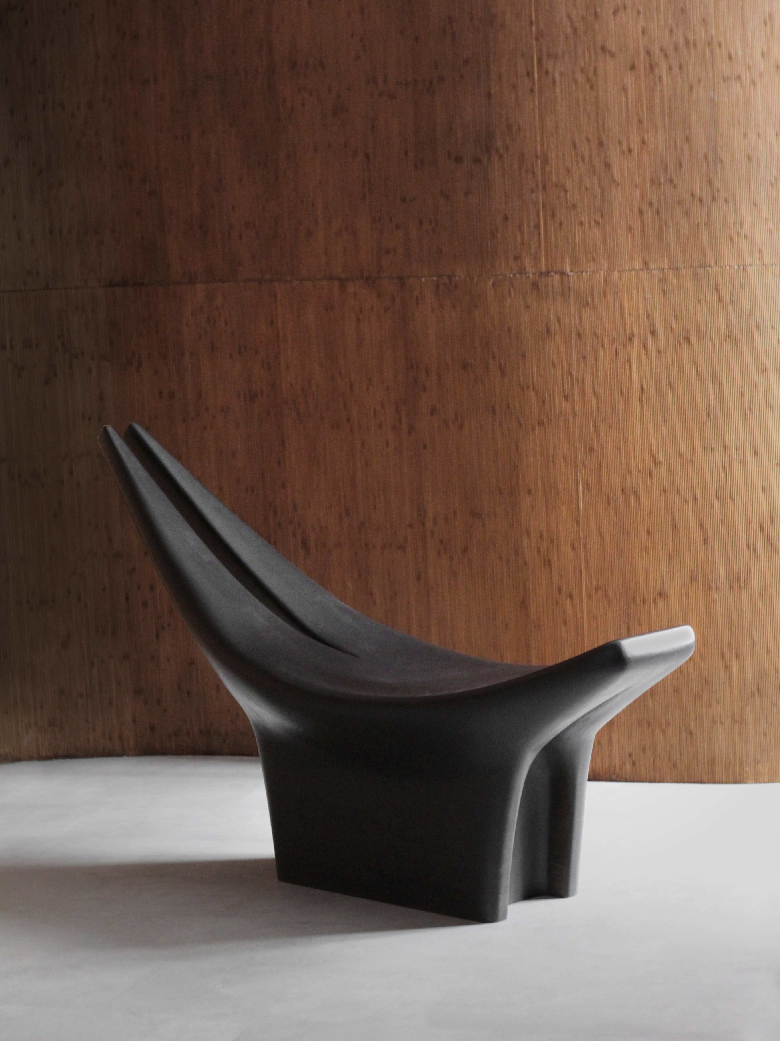 Dym Lounge Chair by ZEMNA | The Oblist — black molded plastic