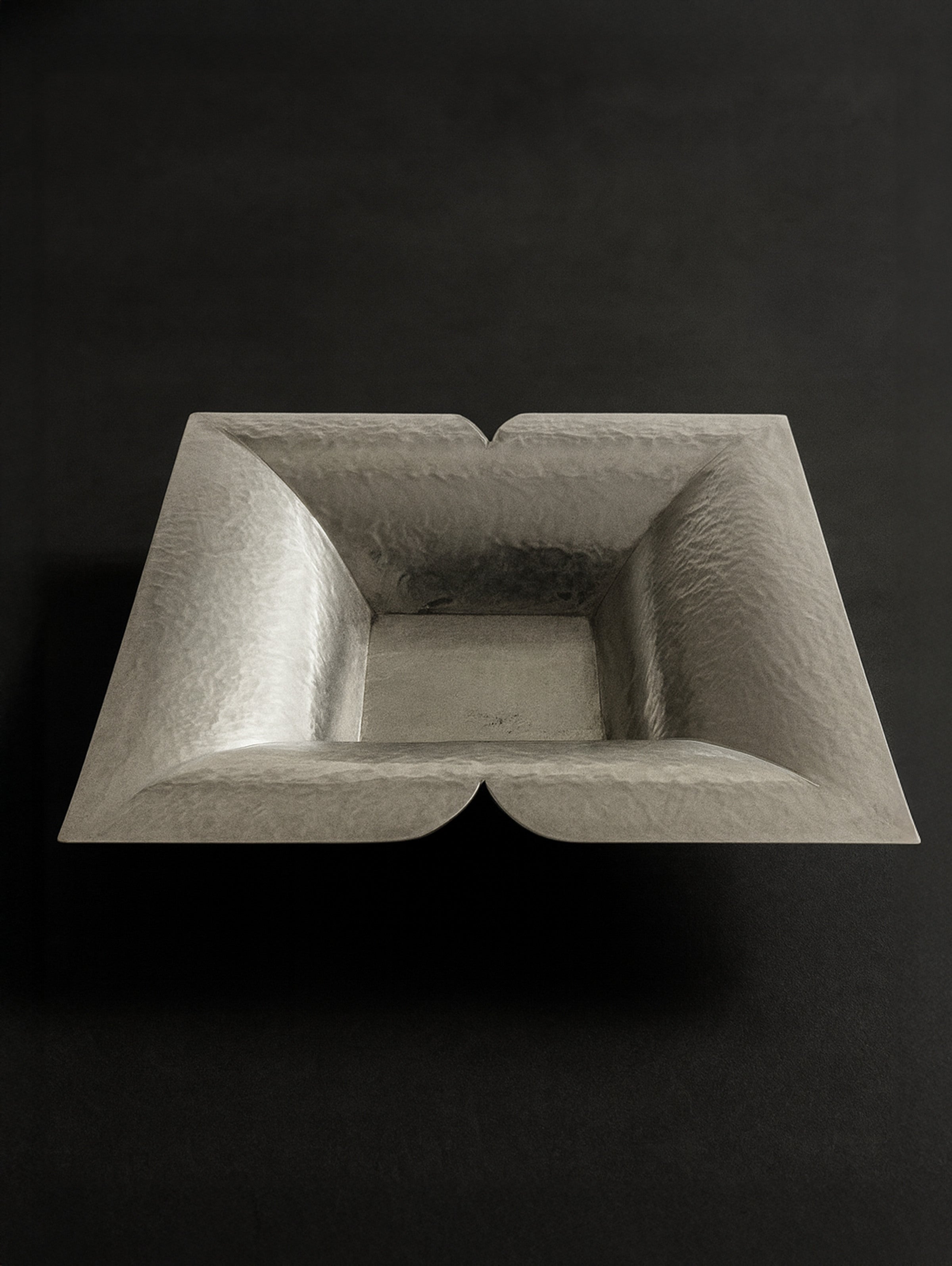 Large WMF silver plated fruit bowl with geometric angular design