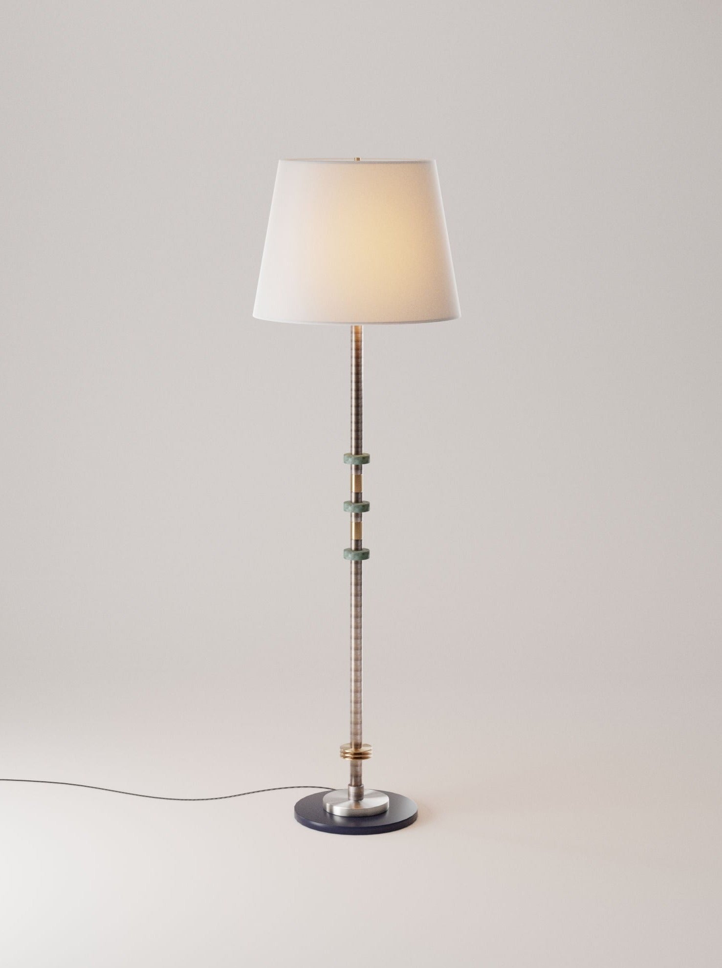 Alte Floor Lamp by Marine Breynaert | The Oblist — metal base, white shade