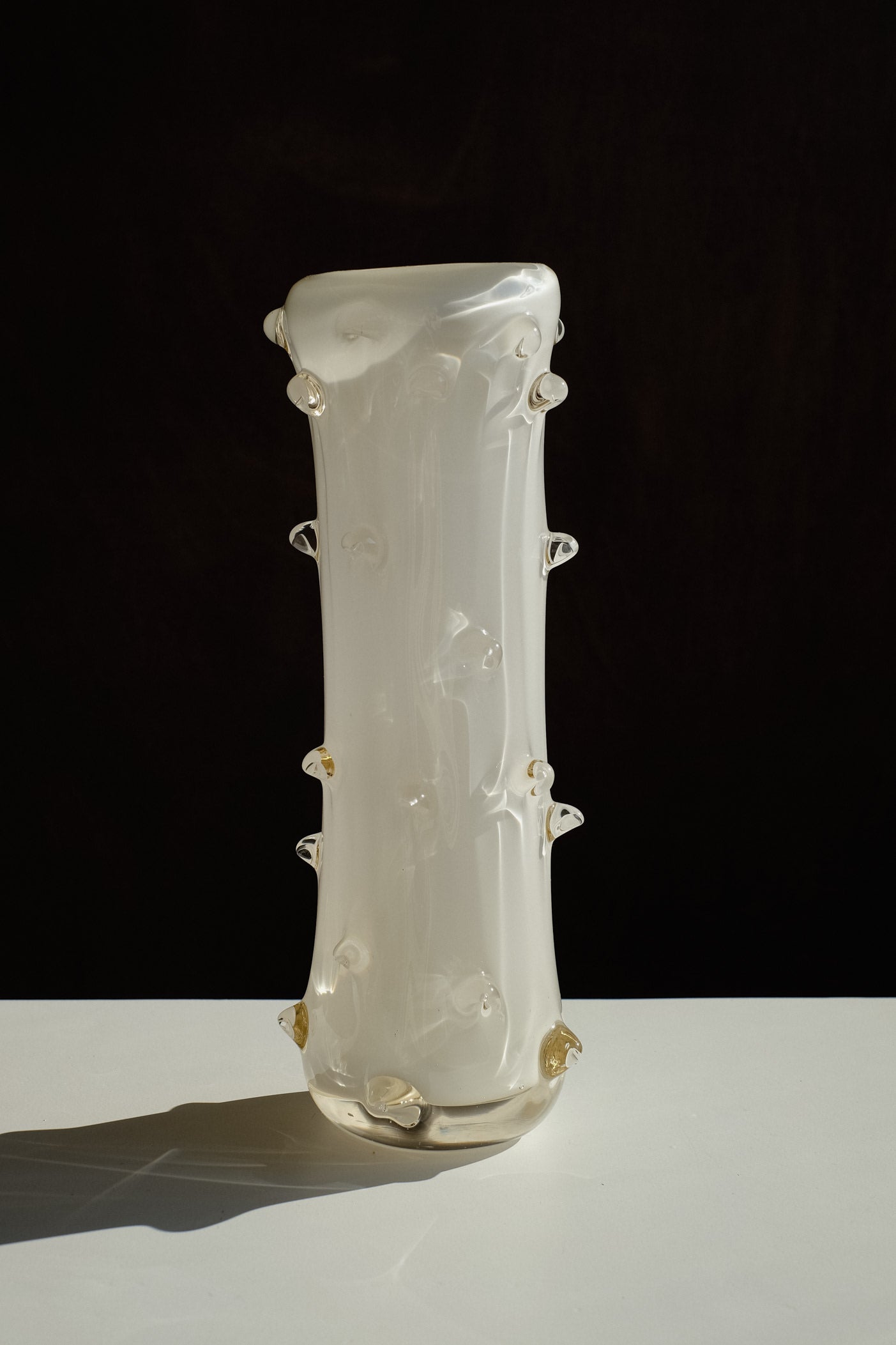 Ivory Sculpted Glass Vase 1950s by septembre studios | The Oblist