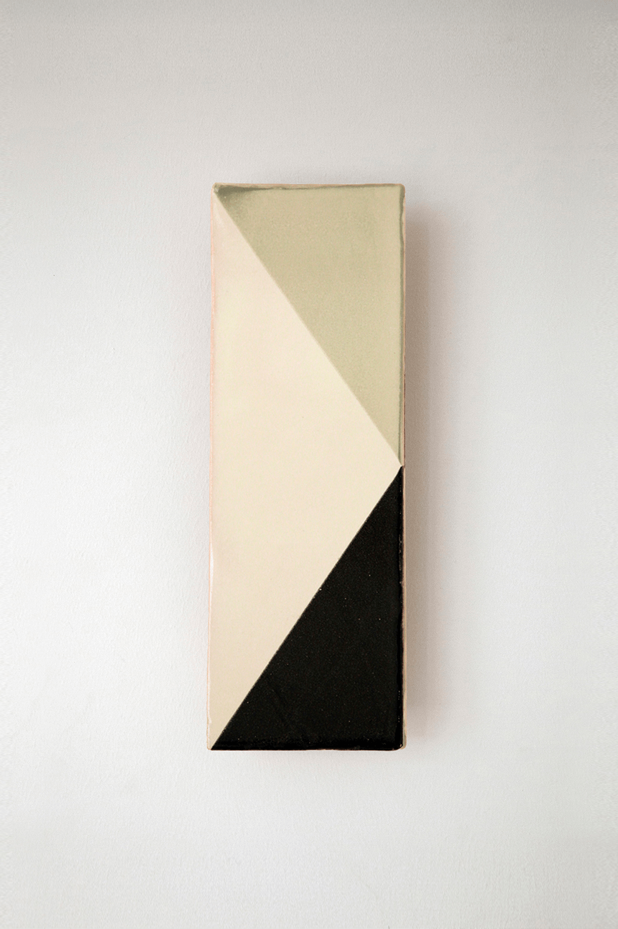 Tile VN geometric wall lamp in sage green and black by Violaine d'Harcourt