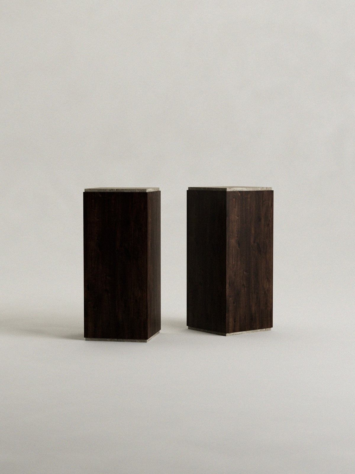 Calakmul' Plinth — close-up of dark wood surface and edges