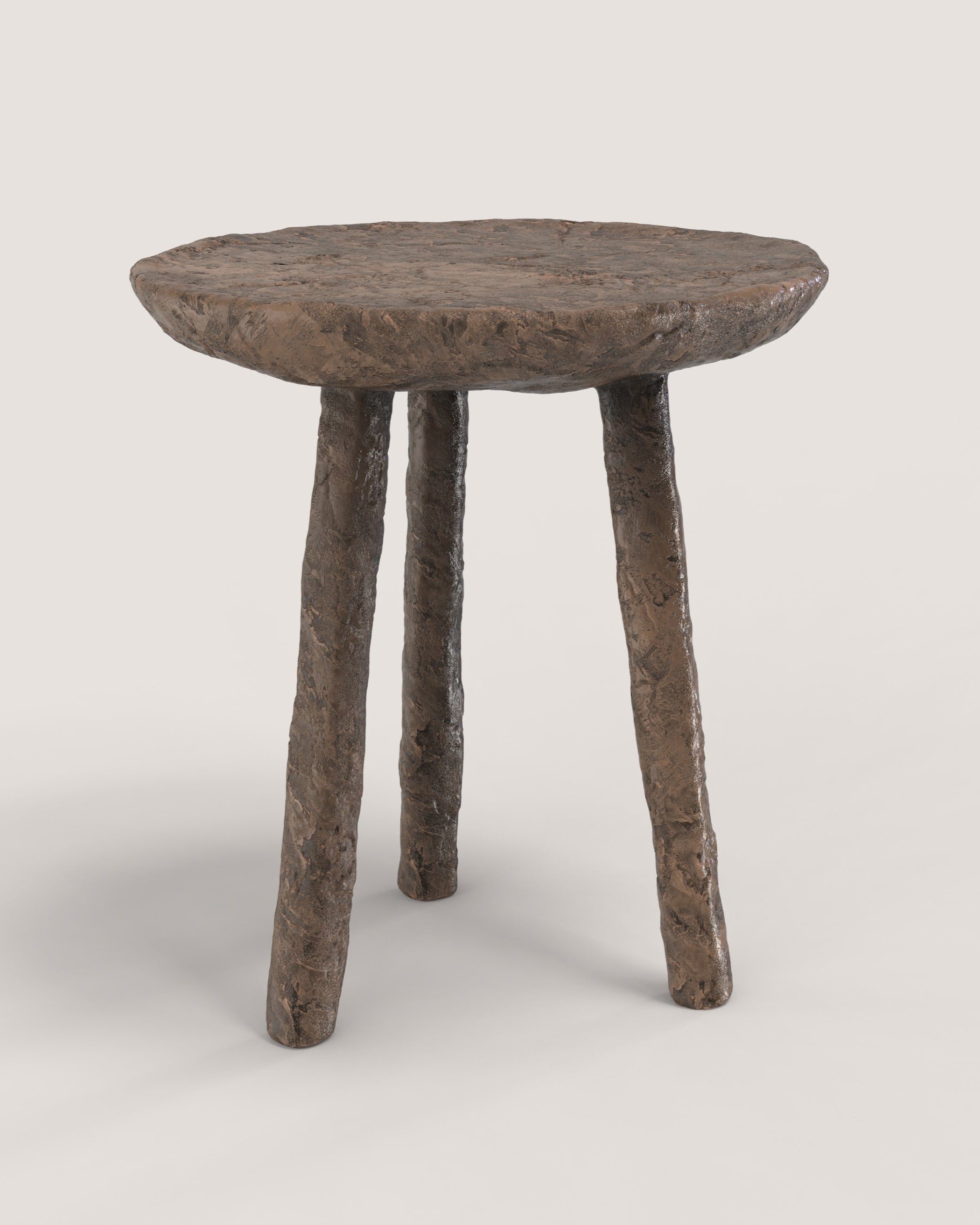 COMMA V1 Stool in Cast Bronze with Patina