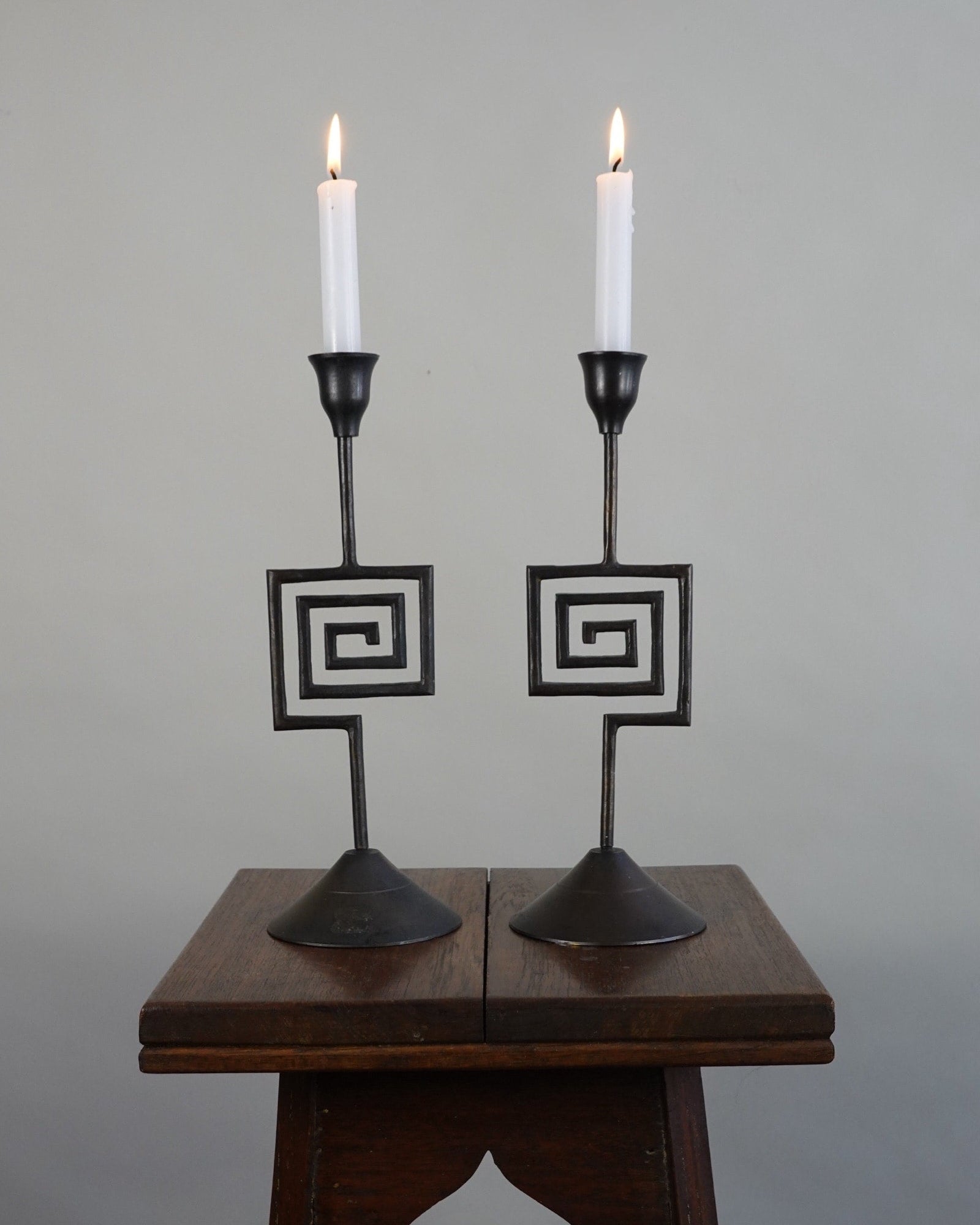 Pair of Geometric Candleholders by Myakin | The Oblist