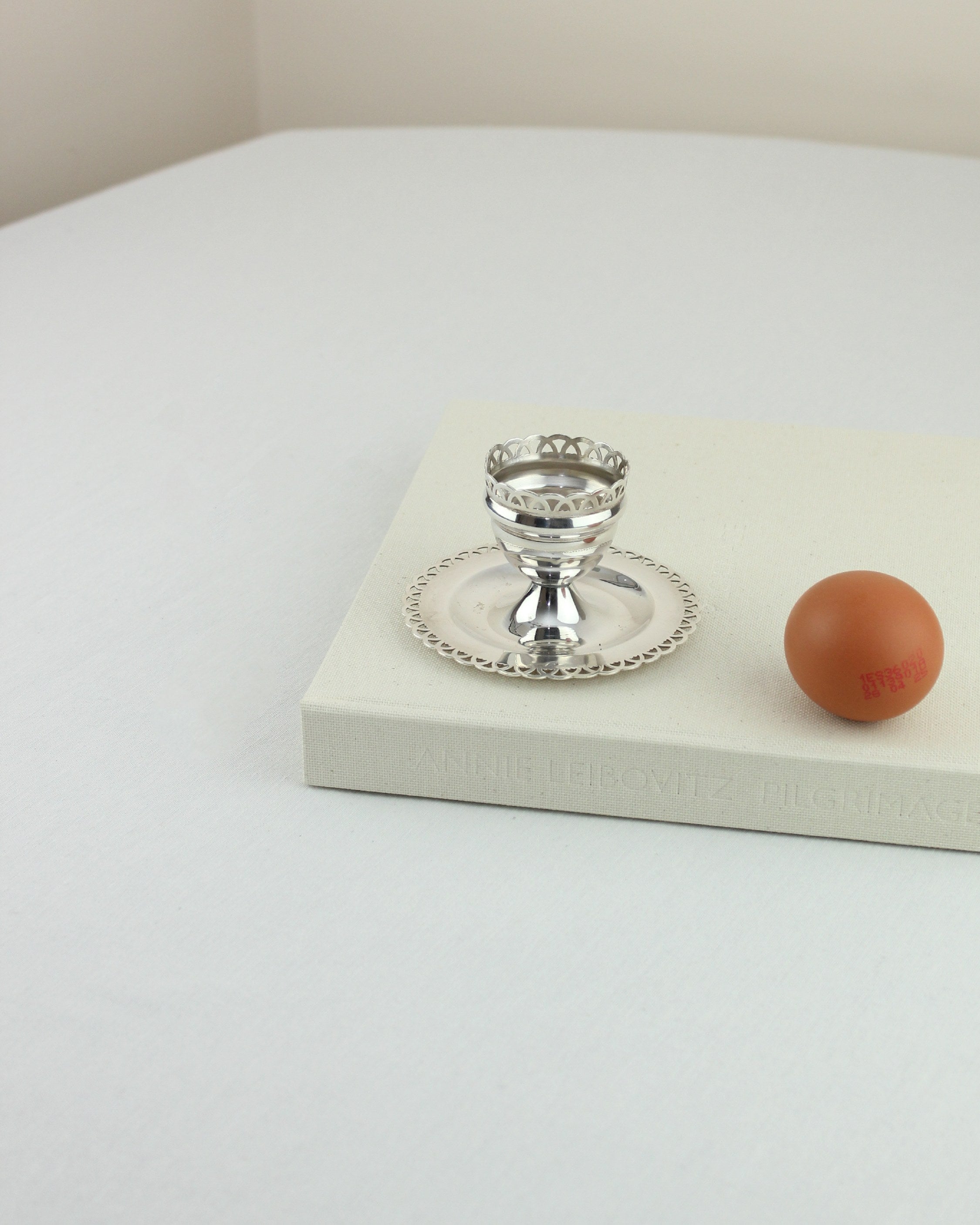 Alpaca Egg Cup by Boga Avante Shop | The Oblist — silver metal, handcrafted
