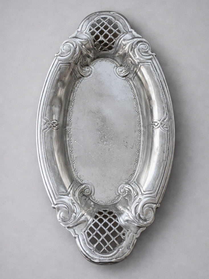 1970s Portuguese Vintage Pure Pewter Sculptural Tray by Blisse | The Oblist