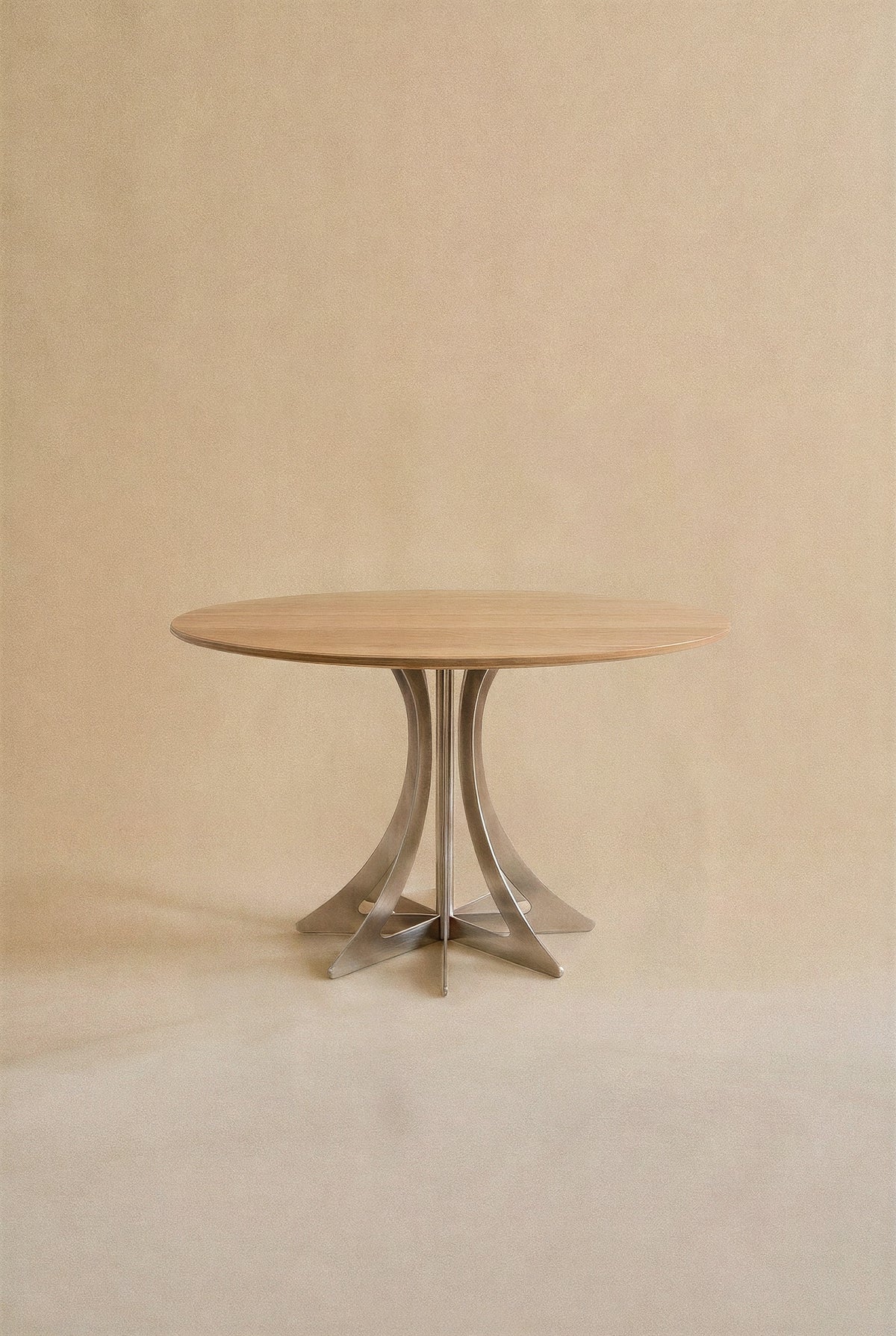 Fibonacci dinning Table - Stainless Steel and Solid Wood by CARDONES | The Oblist