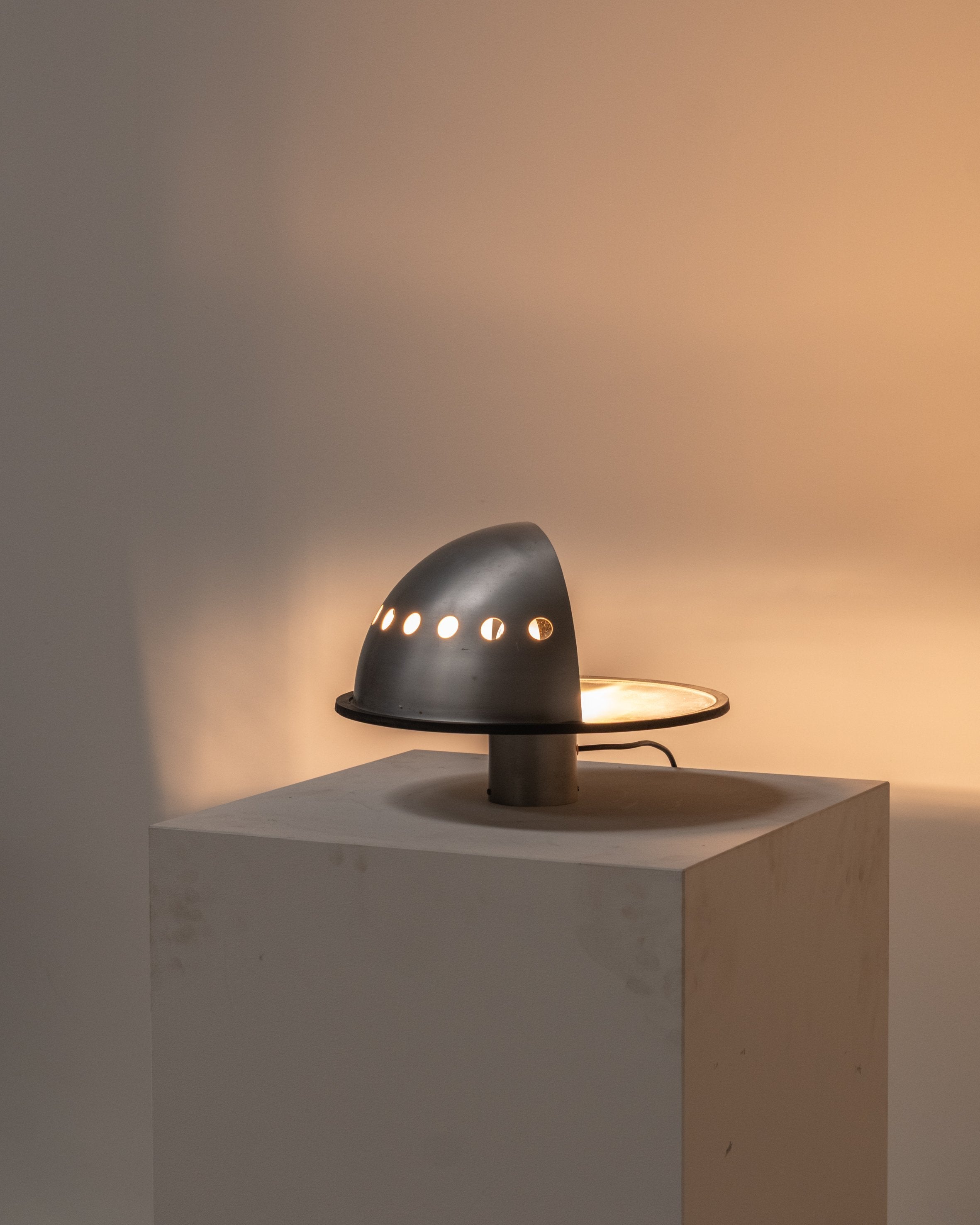 Sculptural Aluminum Table Lamp by P. Guzzetti for Lamperti, Italy 1973 by Paulette in 't Stad | The Oblist