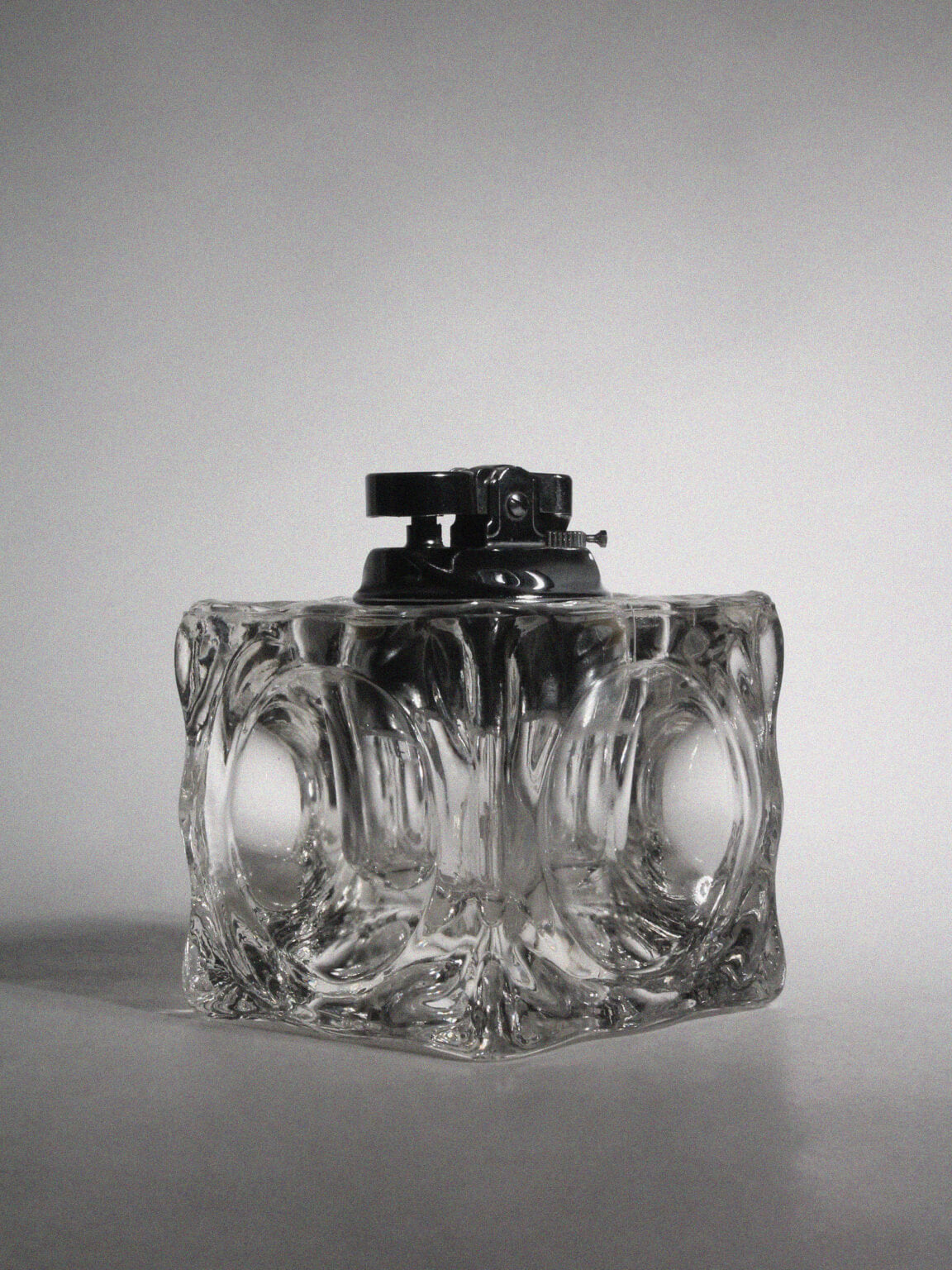 Ice Cube Glass Lighter, 1970s — detail view