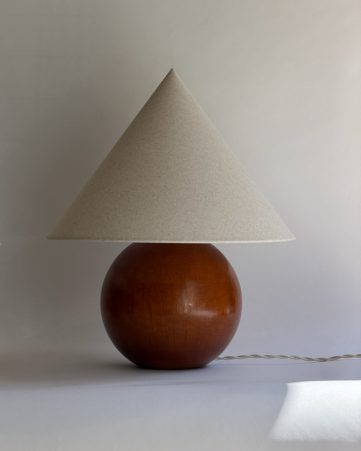 Vintage Wooden Cone Table Lamp by Millefiori Interior | The Oblist