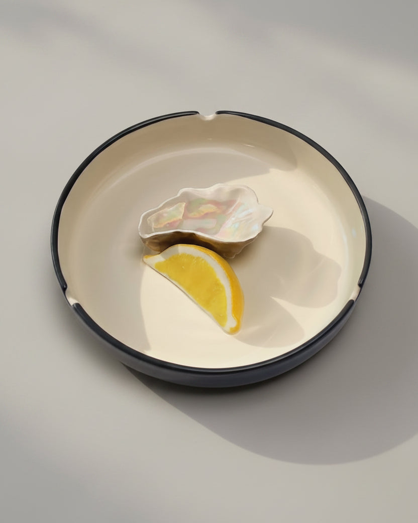 PLAISIR SOLITAIRE ceramic ashtray by Villa Arev | The Oblist — handmade ceramic, neutral color