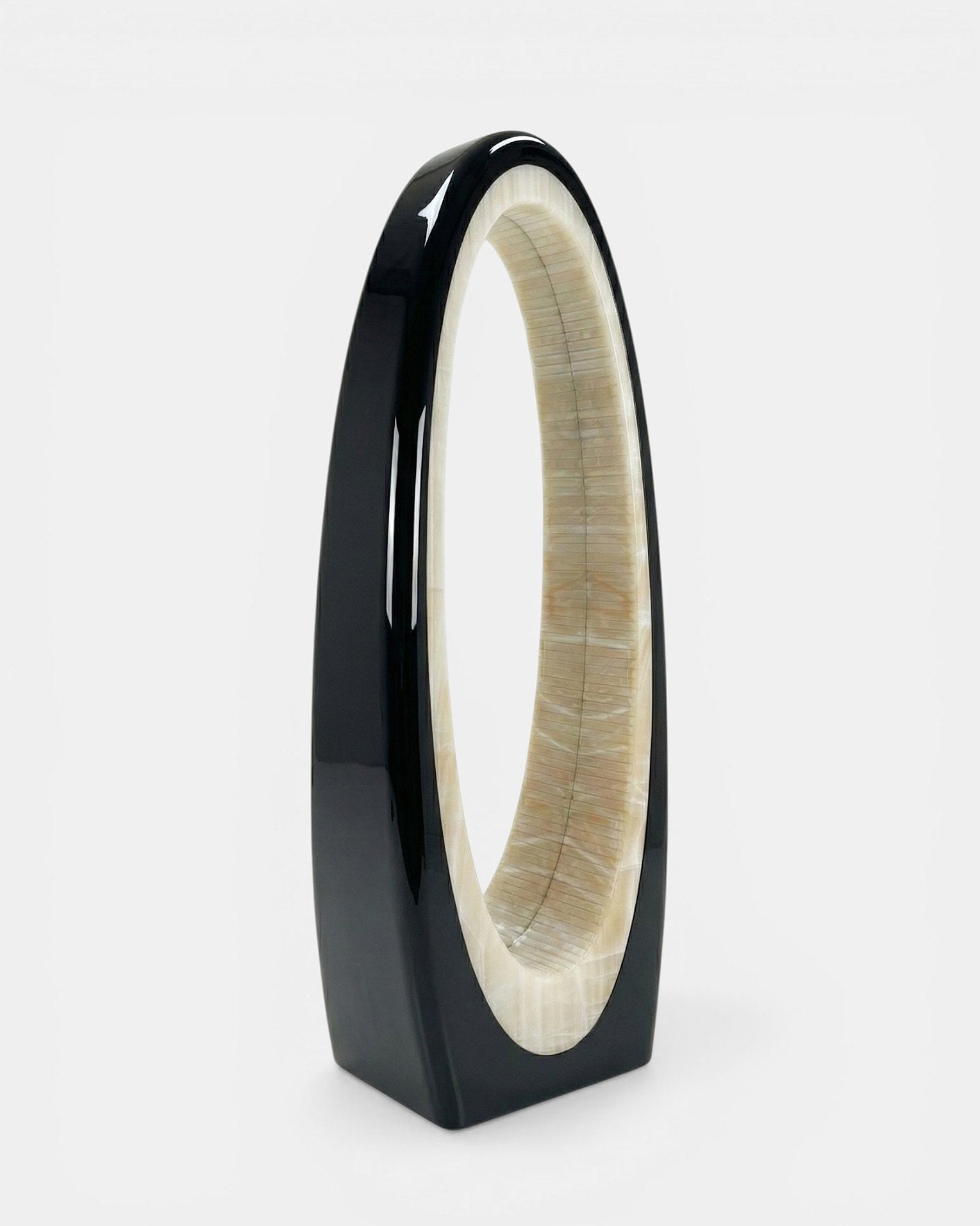 Harch Black And Vanilla Onyx Mirror by Marbera | The Oblist