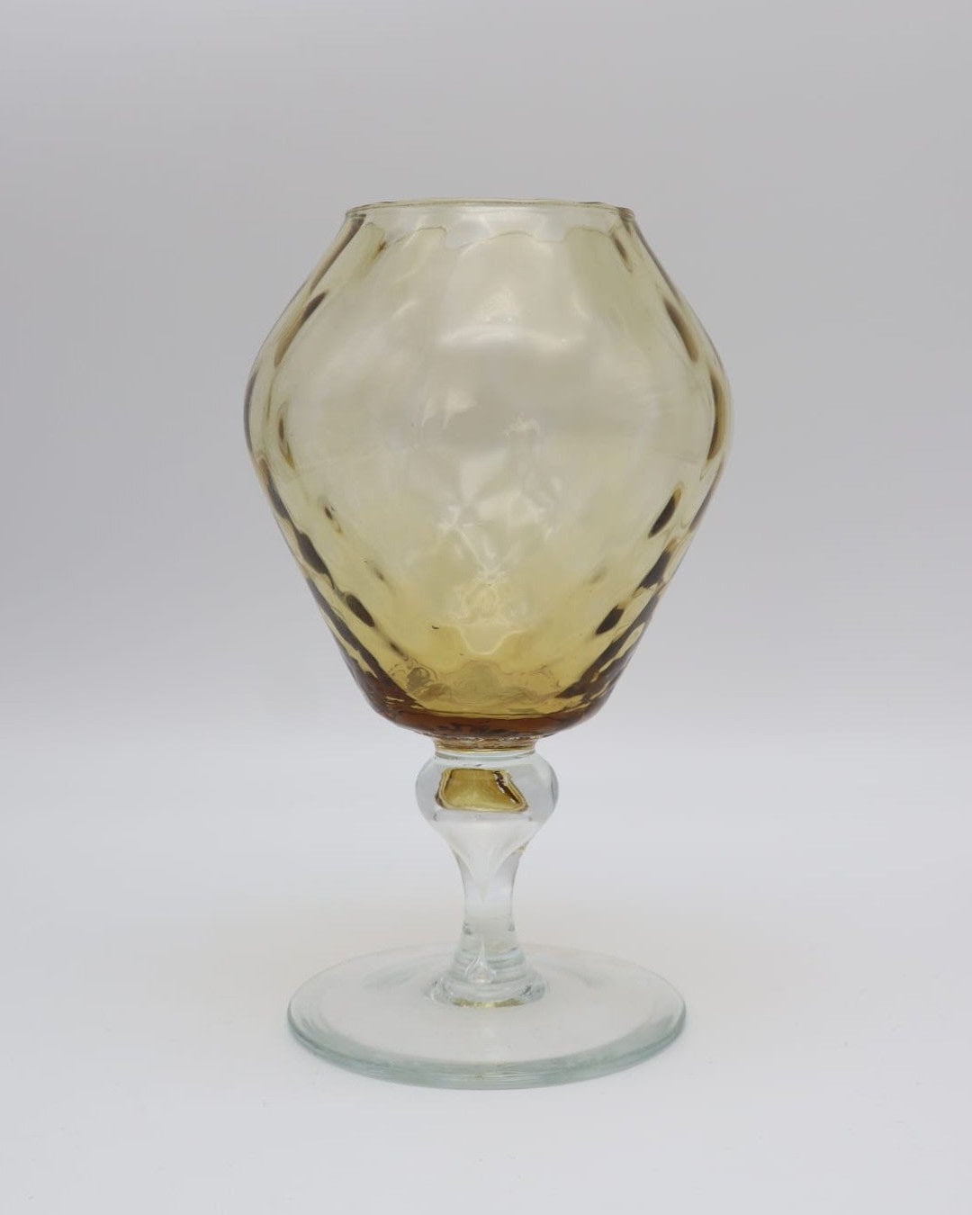 Mid-Century Modern Amber Glass Brandy Snifter Vase by Empoli, Italy – 1960s by Forma Finds | The Oblist