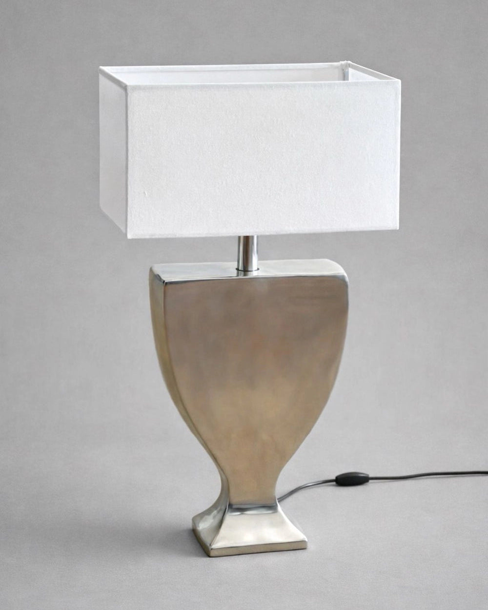 1990s Netherlands Heavy Aluminum Arch Lamp — close-up