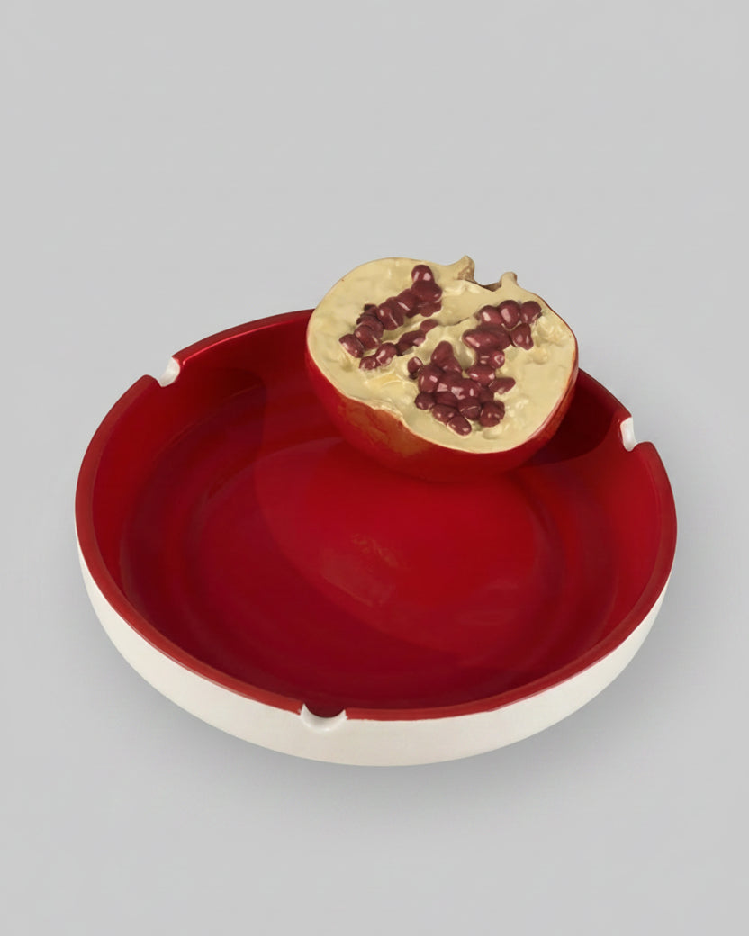GRENADE ceramic ashtray by Villa Arev | The Oblist — ceramic, red and white