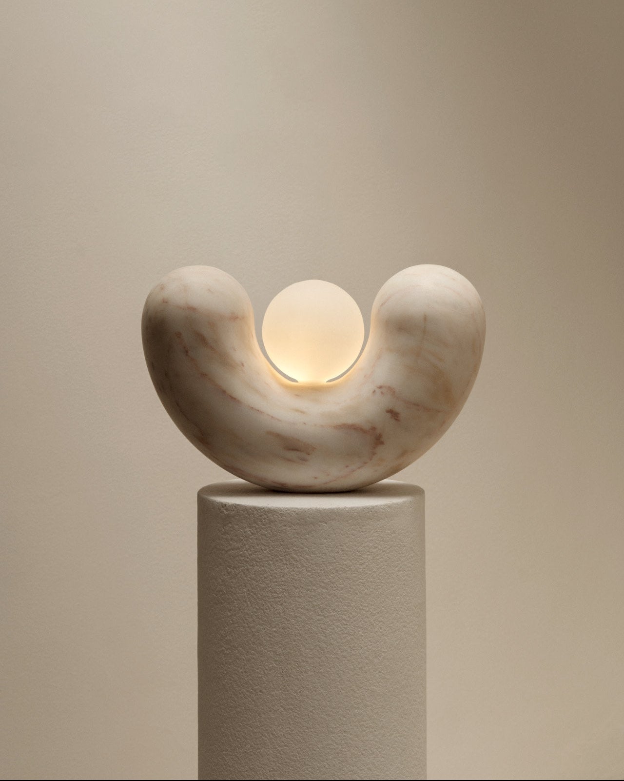 Lamp in Marbel Estremoz and Travertine - Collection by Joana Vilaca Studio | The Oblist