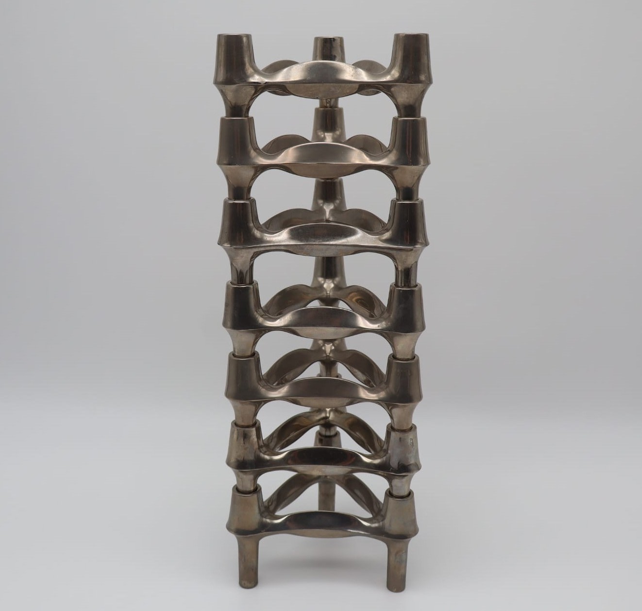 Stoffi & Nagel BMF Modular Candleholder – West Germany 1970s – Stackable Chrome Mid Centur by Forma Finds