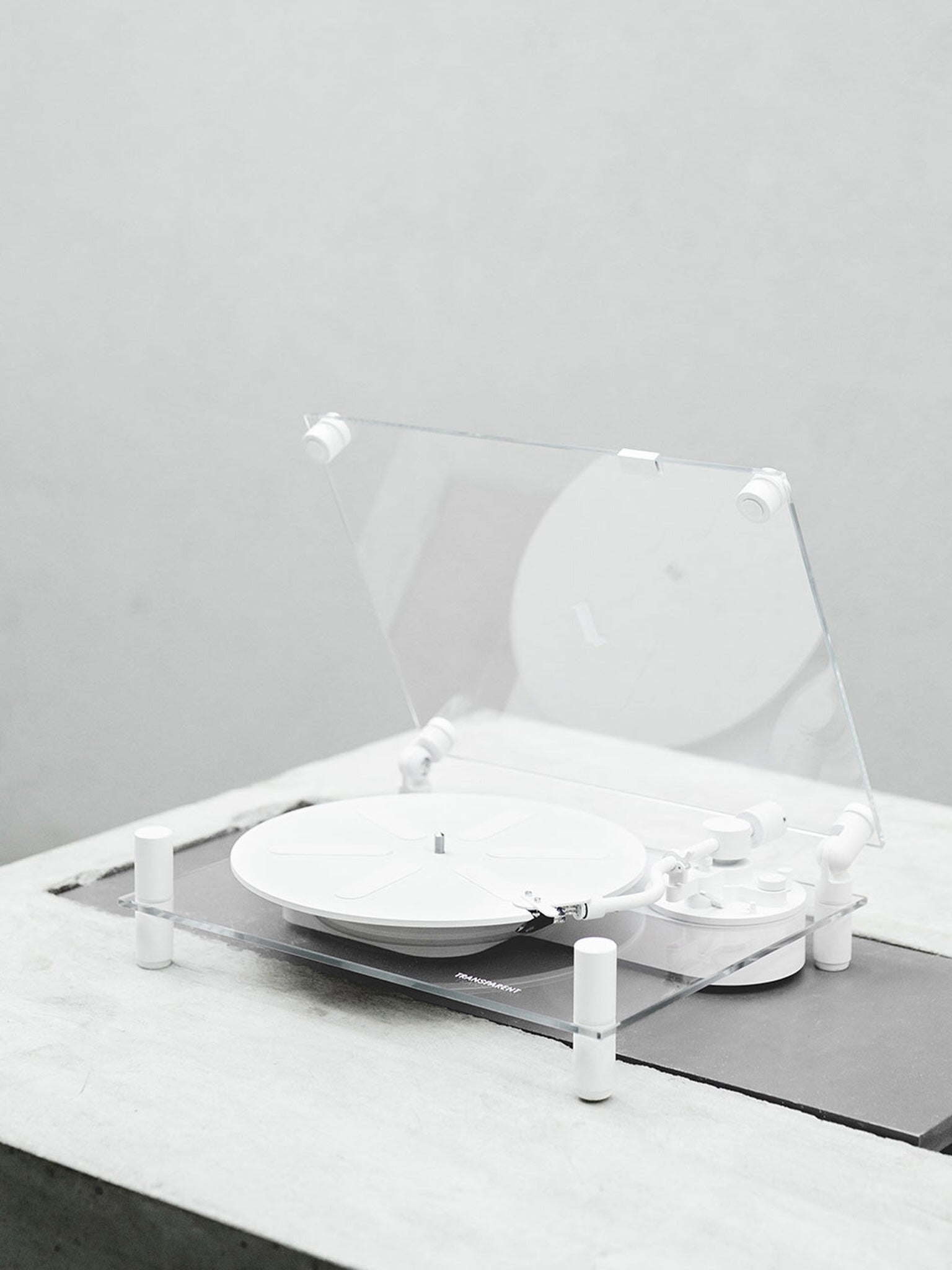 Tourne-Disque Transparent Blanc - Bluetooth