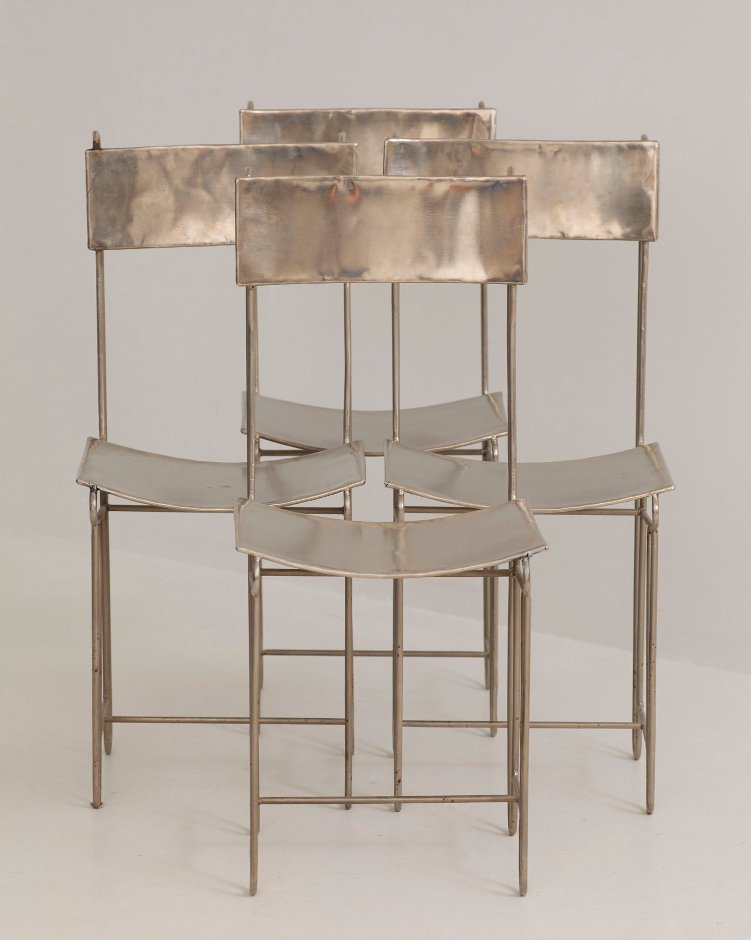 Set of 4 Metal Artist Dining Chairs from France Circa 1960-70