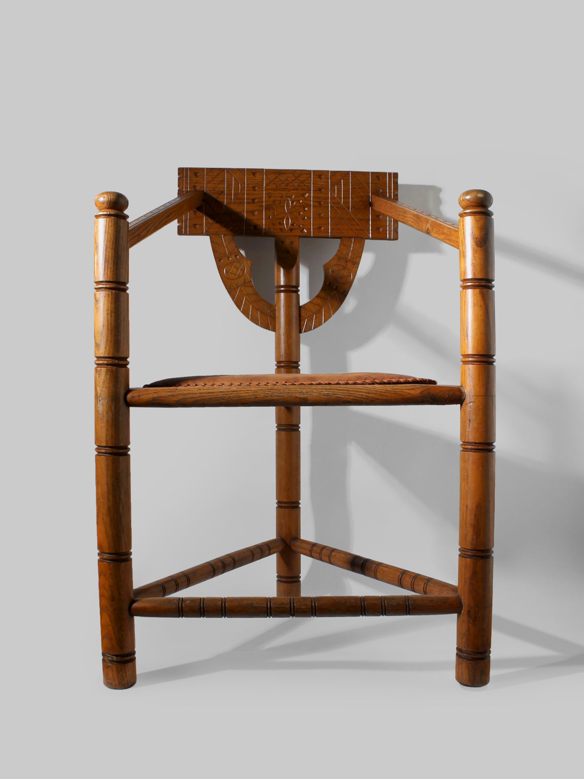 Swedish Carved Oak Monk Chair by Vintage Stories | The Oblist — handcrafted oak, vintage design