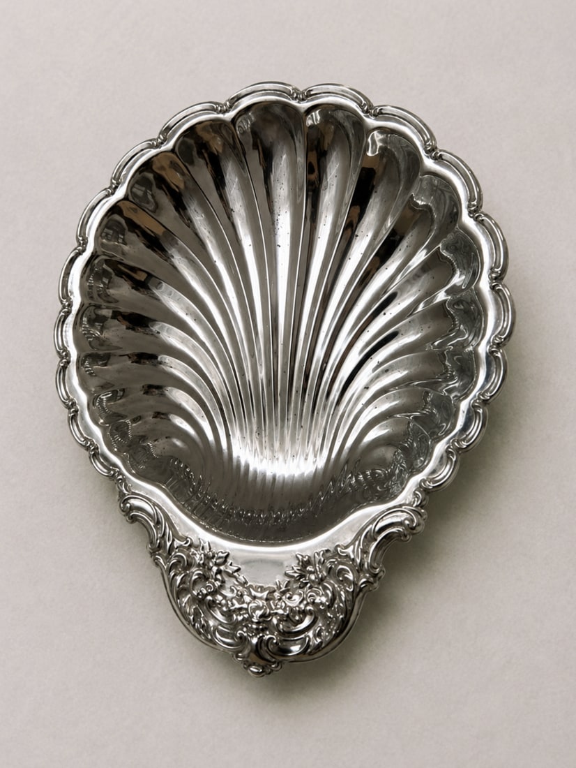 Vintage Silver-Plated Shell Serving Plate by Blisse | The Oblist