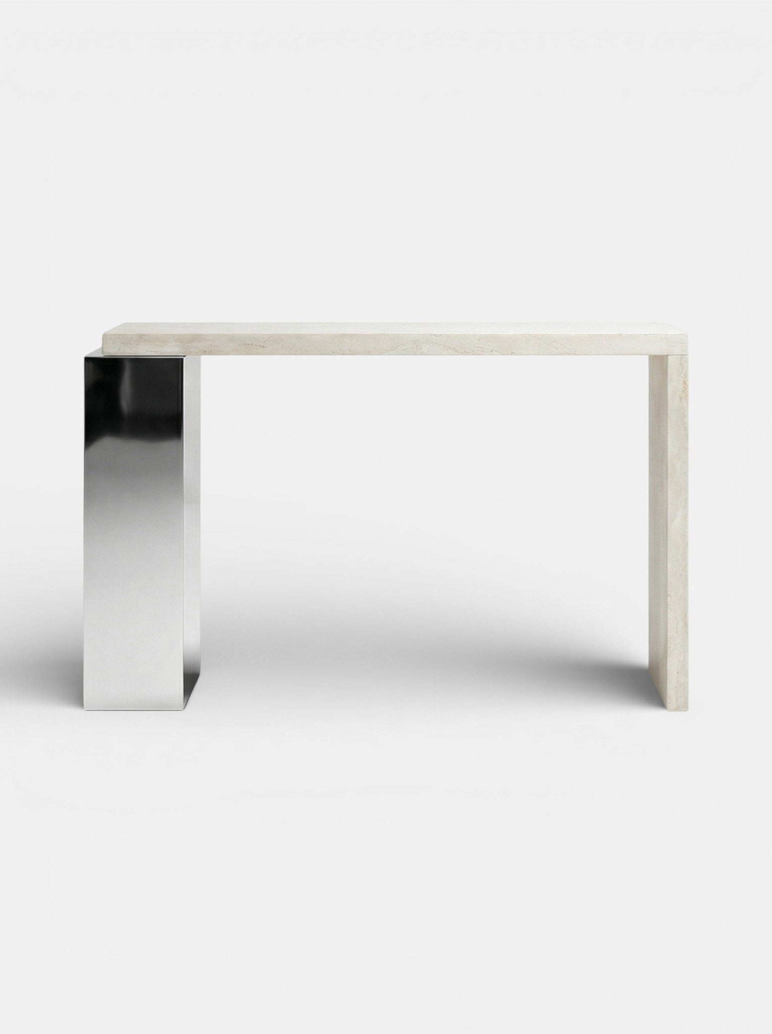 Jill Console Travertine & Inox by Marbera | The Oblist