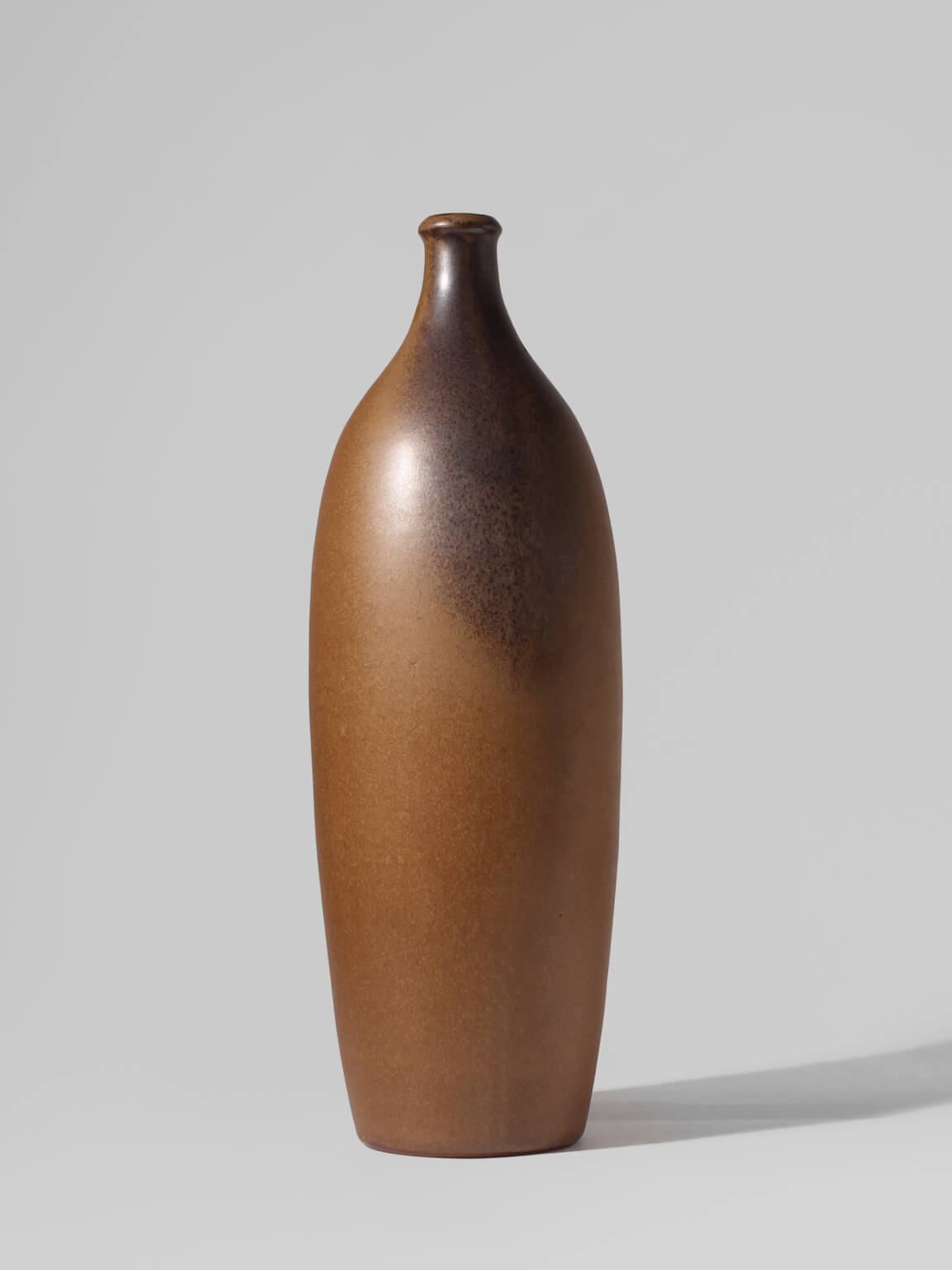 Mustard Brown Ceramic Studio Pottery Tall Vase, 1960s, Signed by Vintage Stories | The Oblist