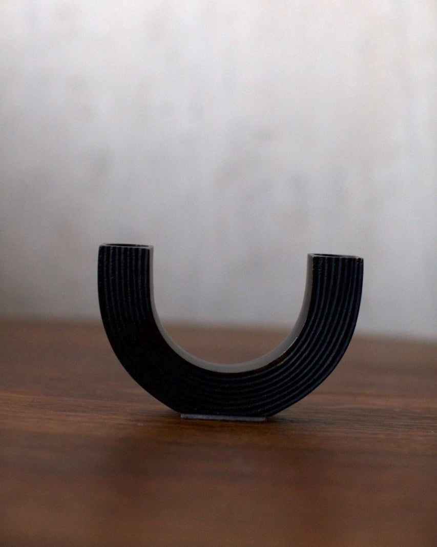 Black Steel Candleholder by Out For Lunch | The Oblist — modern black finish