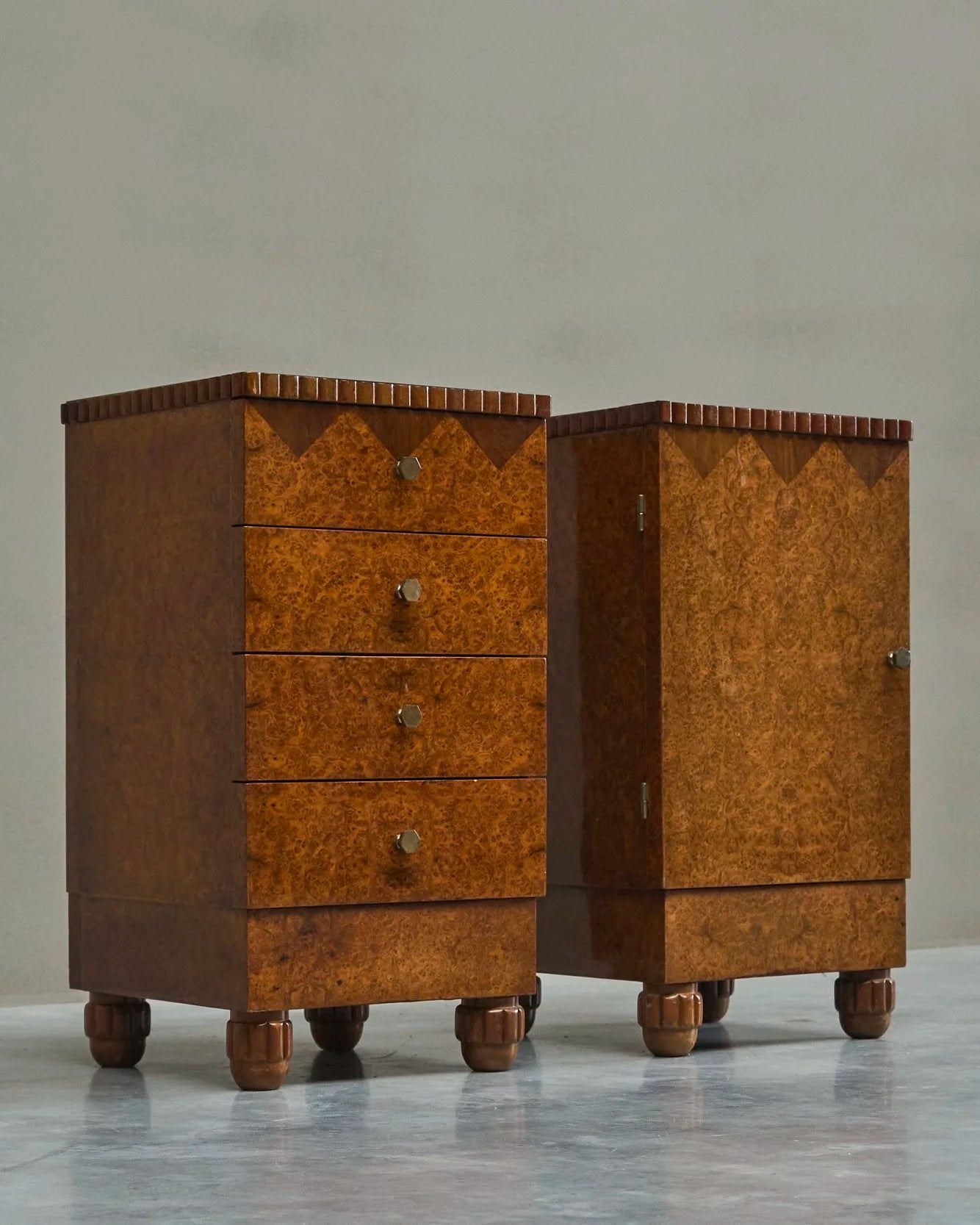 Exceptional Pair of Art Deco Cabinets Europe 1930s by ORNAMENTUM | The Oblist
