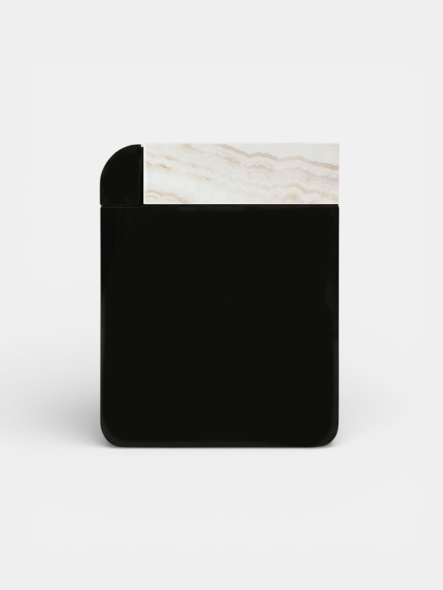Amo Black Lacquered Wood and Ivory Onyx by Marbera | The Oblist — modern black and ivory materials