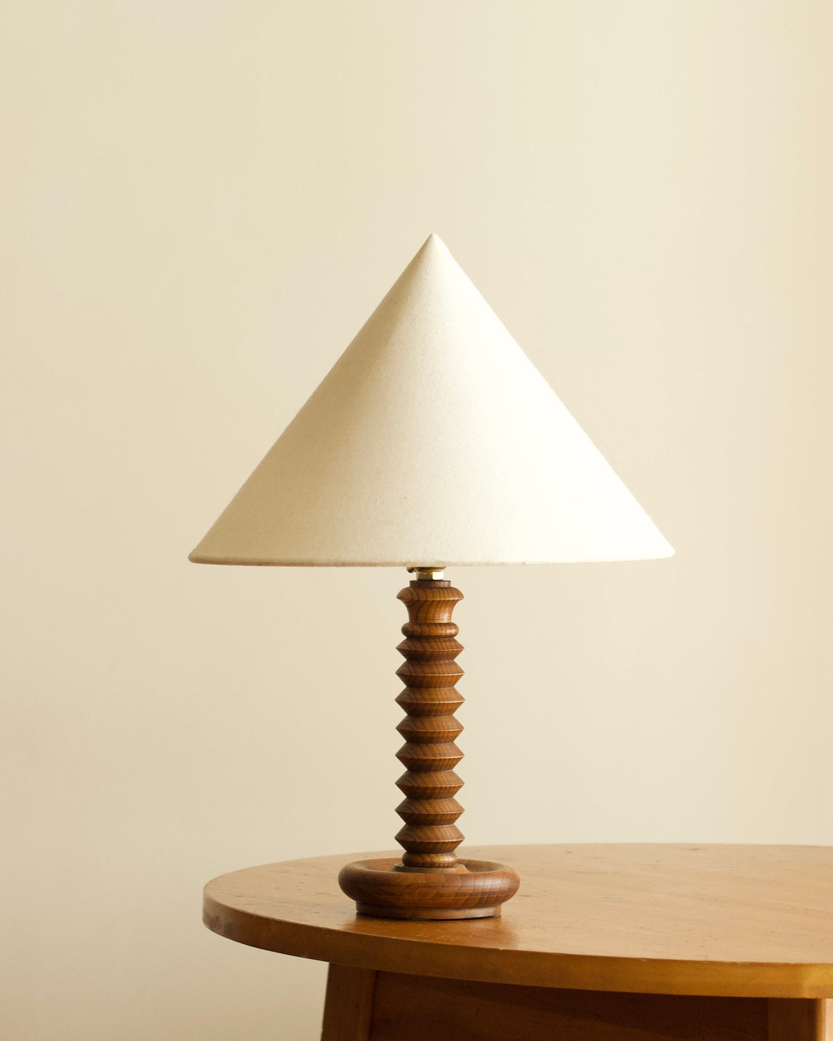 French Art Deco Geometric Wood Table Lamp by Mansión Luna | The Oblist
