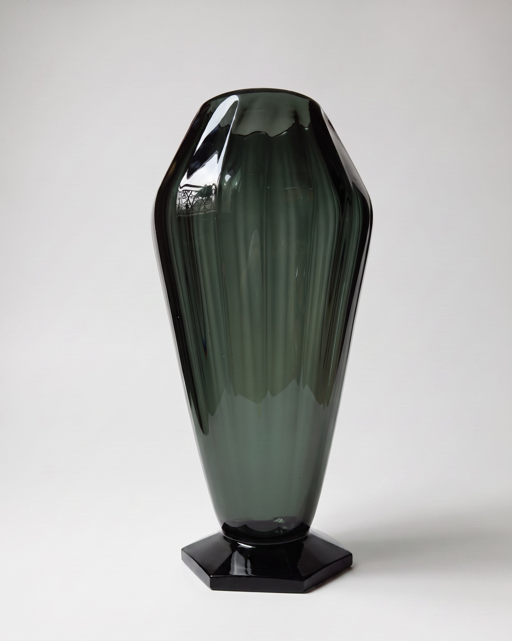 Monumental Faceted Glass Vase by André Delatte - France, c. 1920s — detail view