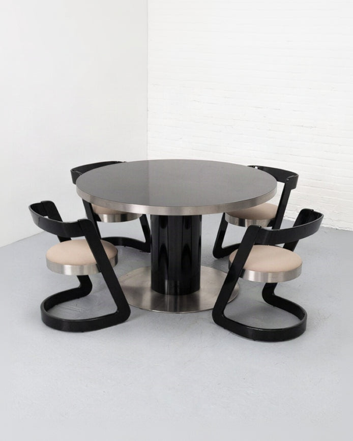 Willy Rizzo Dining Set 1970s by Jean-Michel Store | The Oblist
